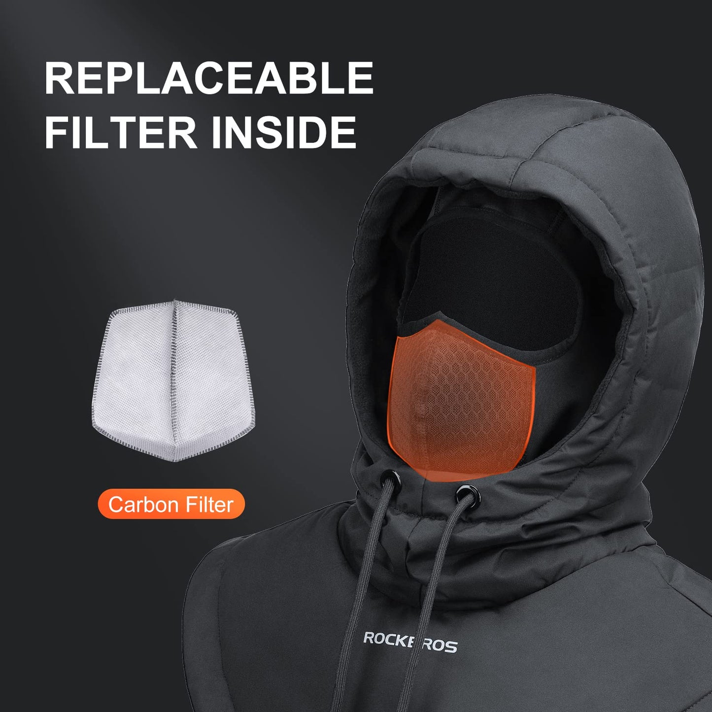 ROCKBROS Ski Mask for Men Women Winter Balaclava Ski Mack Thermal Fleece for Cold Weather Black
