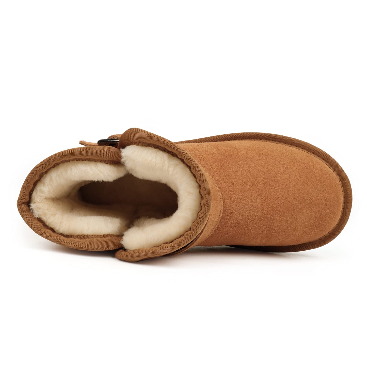JOY IN LOVE Snow Boots for Women Thick Plush Winter Shoes With Buckle Chestnut 10 US
