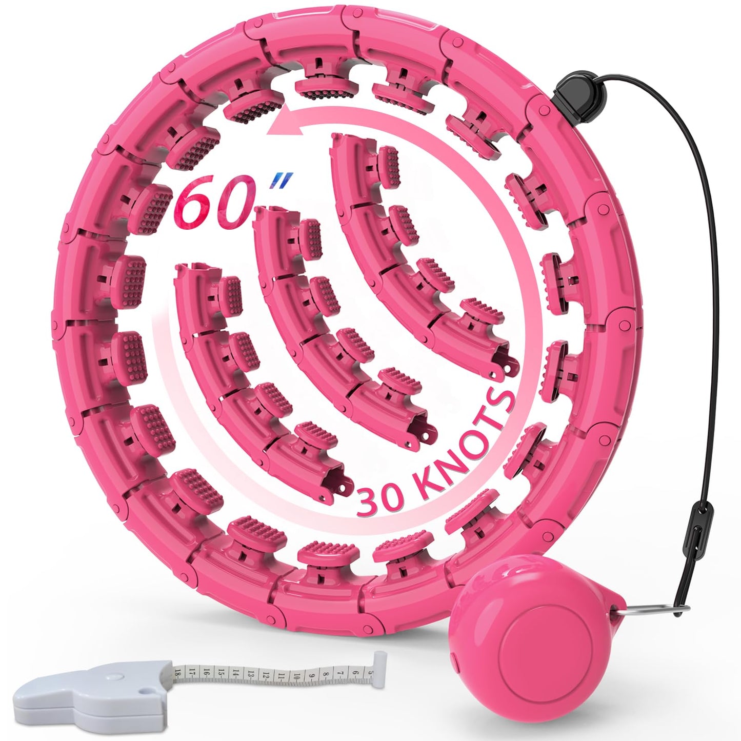 Infinity Weighted Exercise Hoop Plus Size for Adults Weight Loss,16/30/31/32 knots Smart Fitness circle for Women/Men Fitness Aids,Fitness and Massage 2 in 1,with Weight Adjustable Spinning Ball