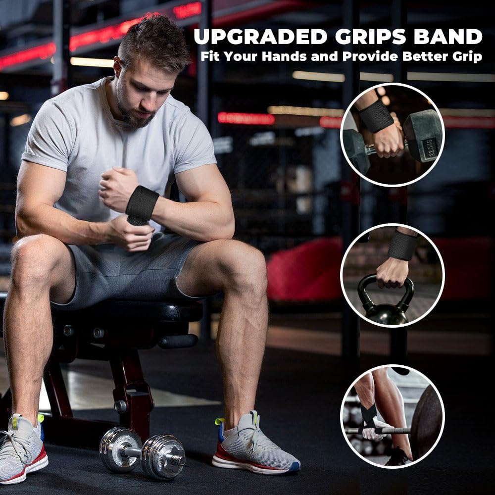 Lifting Straps, Weightlifting Straps, Deadlift Straps with Padded Neoprene for Power Lifting, Bodybuilding, Gym Workout, Strength Training & Fitness Workout - Green