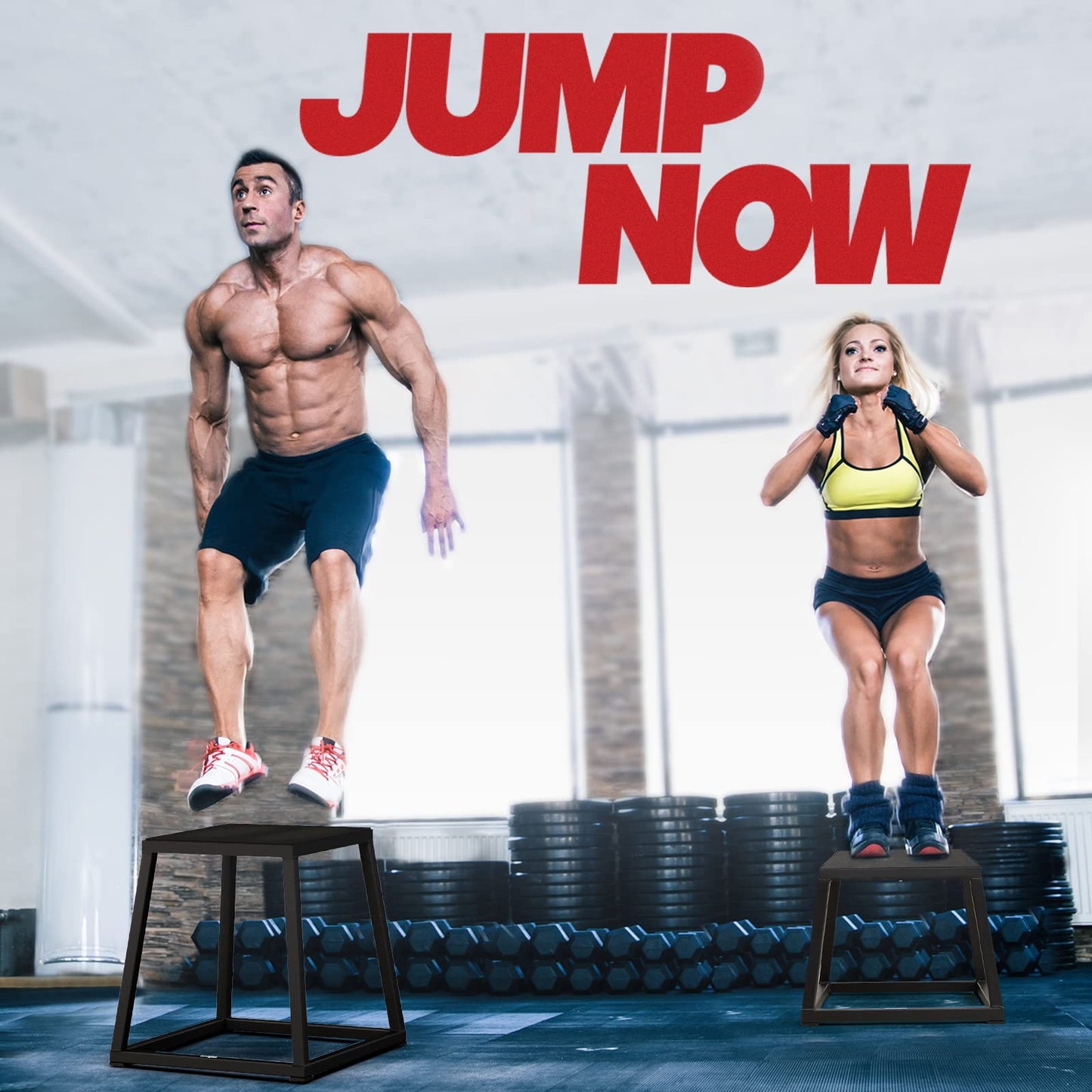 Yes4All Metal Plyo Box, Steel Plyometric Box - Sturdy, Anti-Slip, and Perfect for Home Gym Workouts - 12in