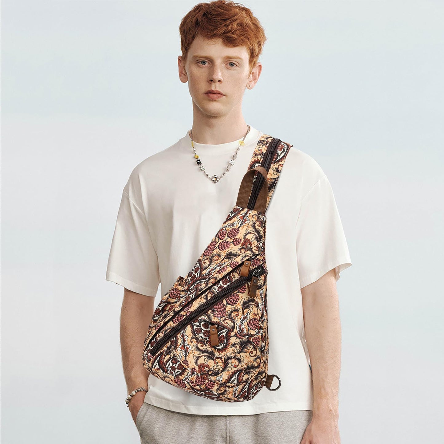 KL928 Canvas Sling Bag - Small Crossbody Backpack Shoulder Casual Daypack Rucksack for Men Women