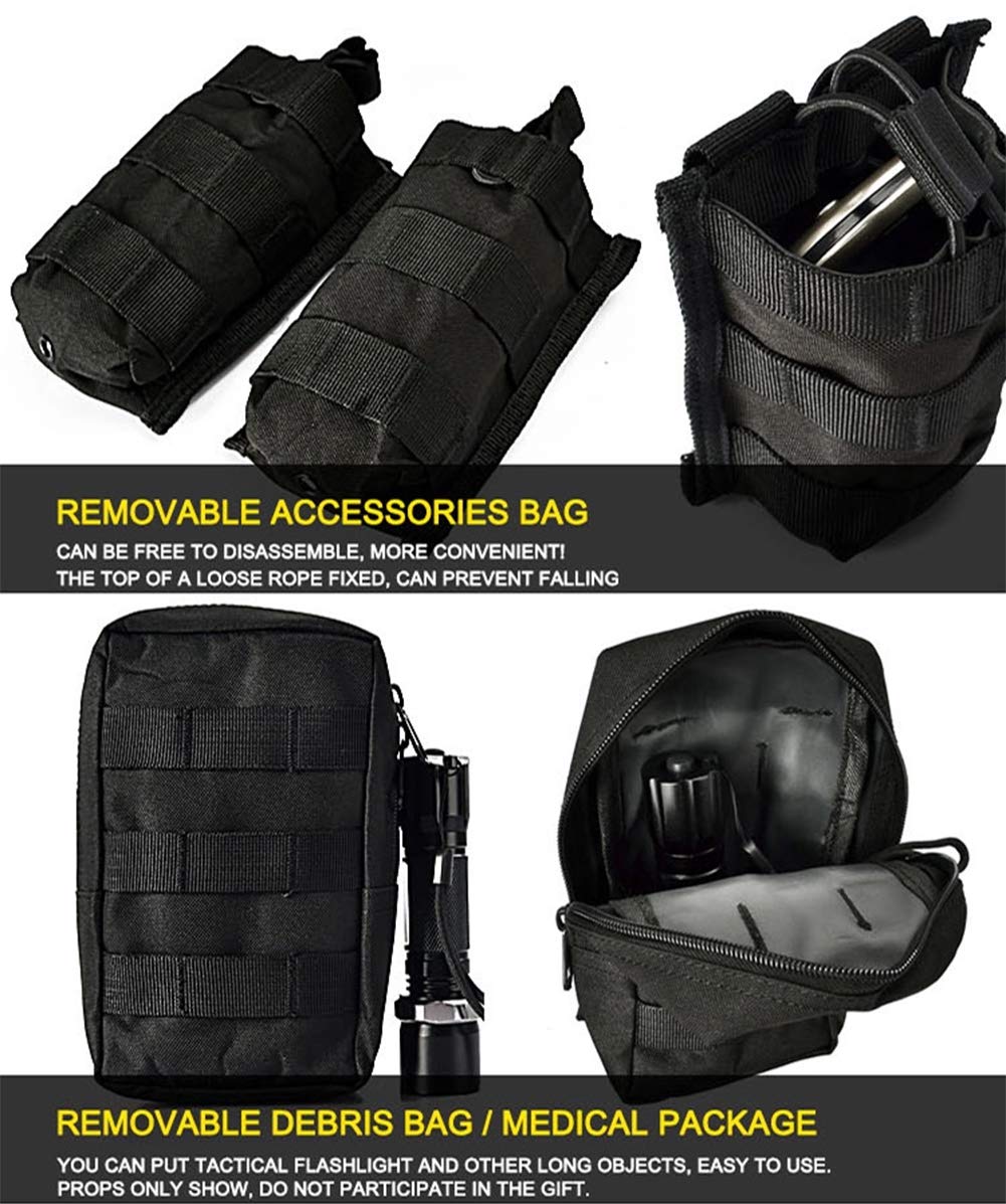 vAv YAKEDA Tactical Airsoft Swat Vest for Men (Liaght Black)