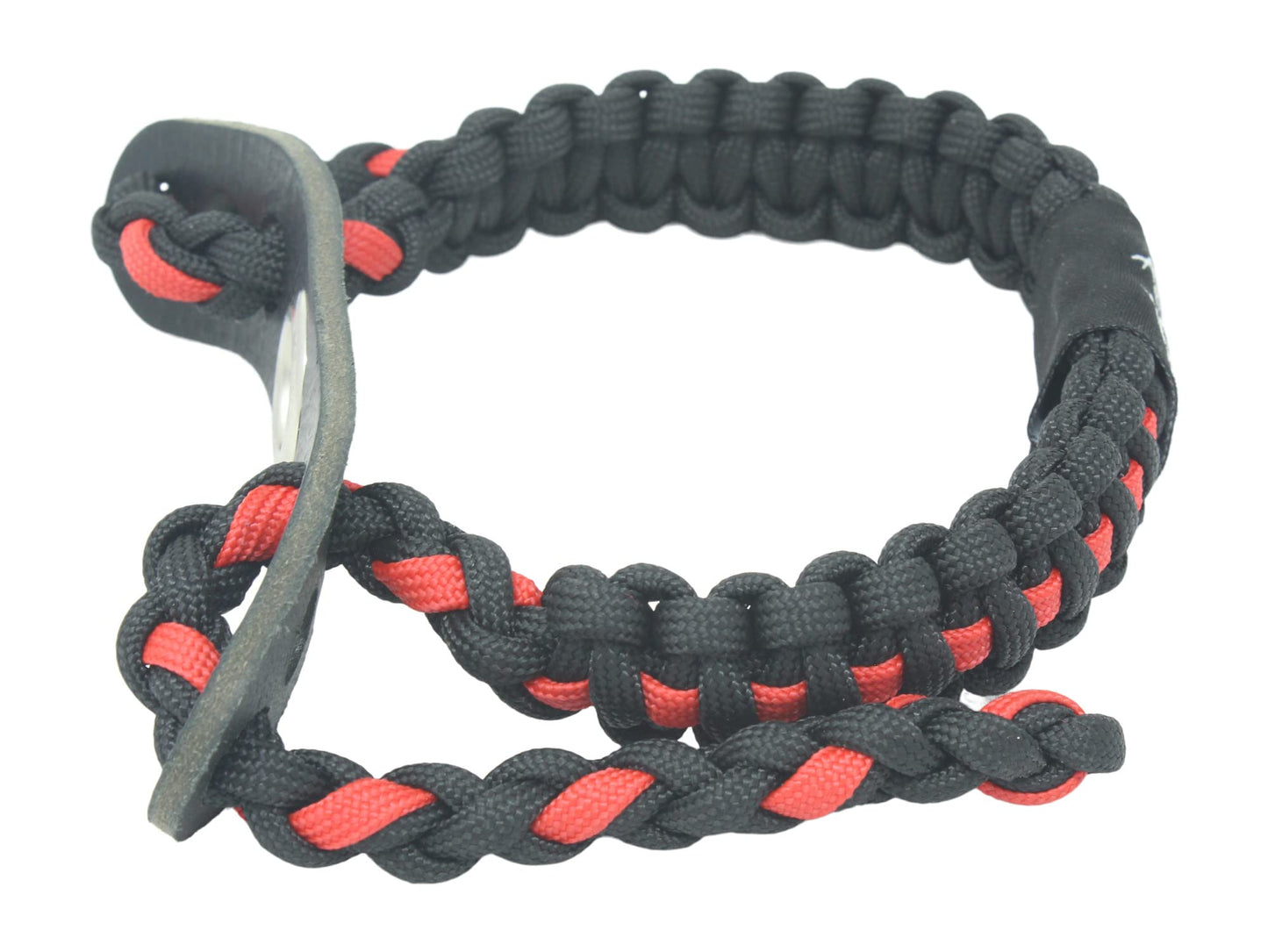 Ten Point Gear Realtree® Paracord Archery Bow Wrist Sling - 100% Full Grain Leather 550 Paracord (Thin Red Line)
