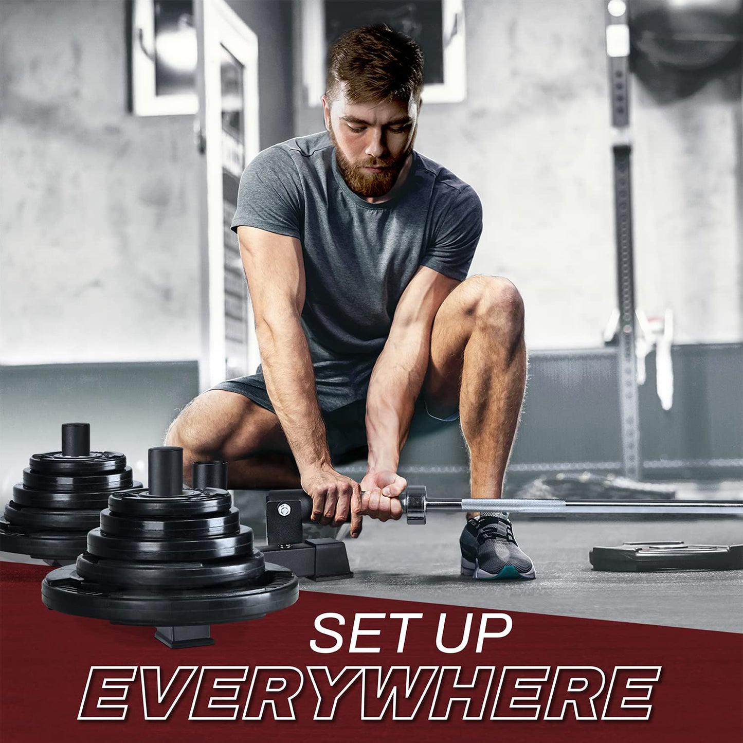 Yes4All Premium T Bar Row Multifunction 3 in 1 (T-bar Row - Weight Plate Holder - Barbell Holder) - 360° Swivel & Easy to Install – Fits 2” Olympic Bars & Weight Plates