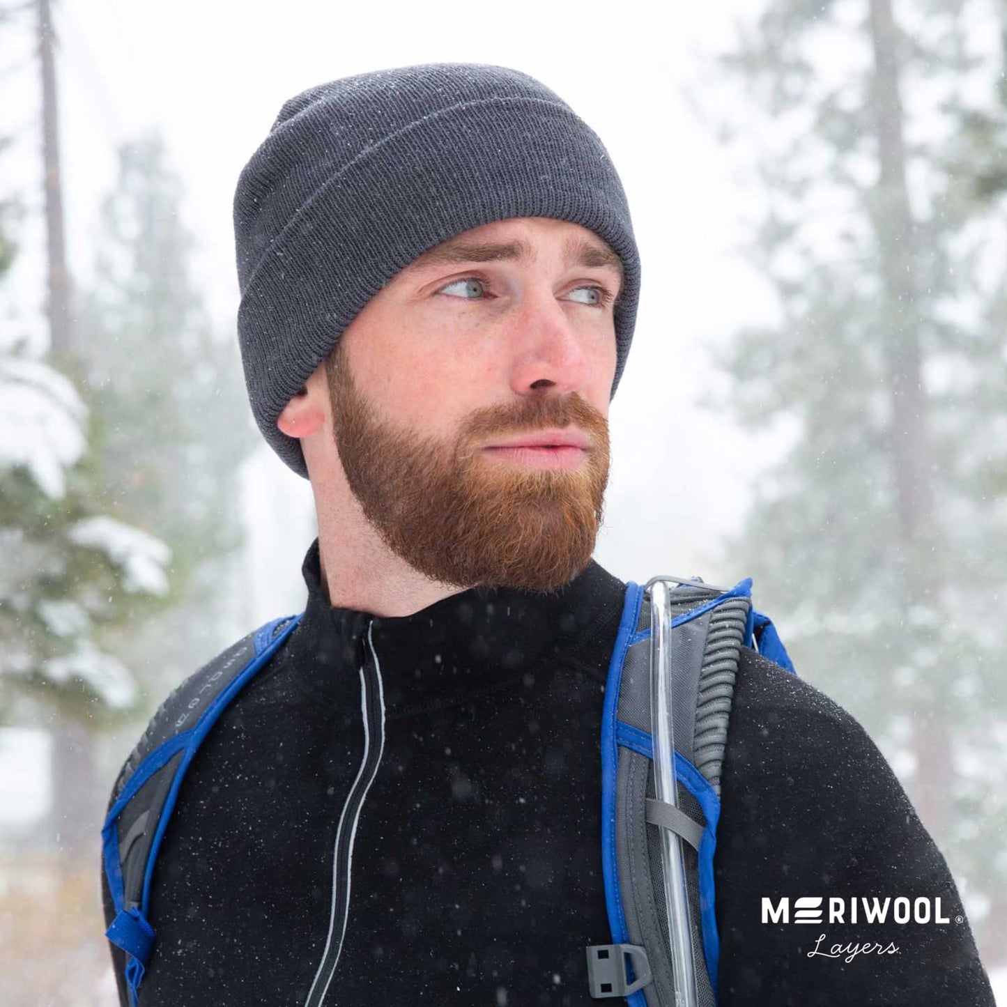 MERIWOOL Beanie for Men and Women - Merino Wool Blend Ribbed Knit Winter Hat Army Green