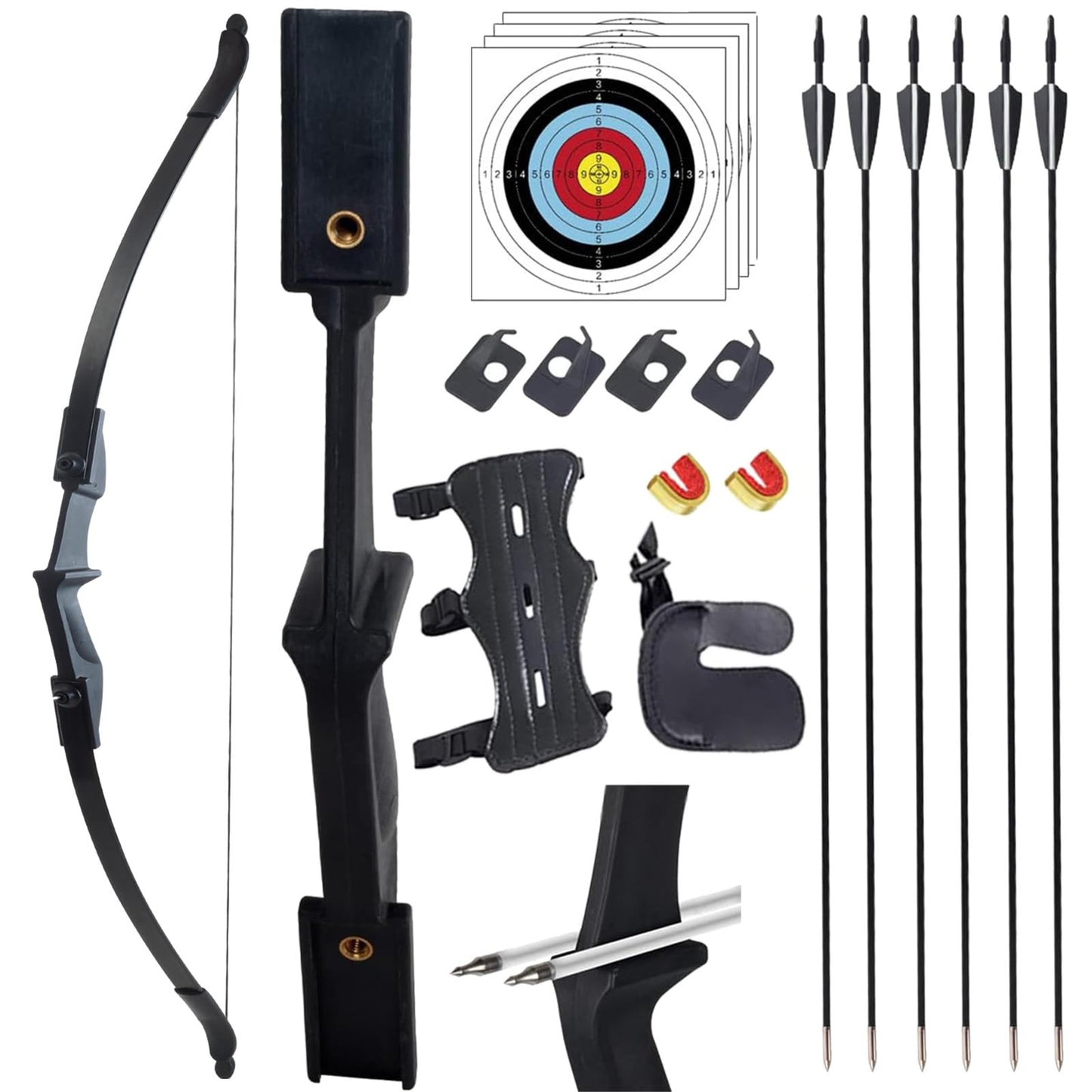 SOPOGER Archery Bow and Arrow Adult - Takedown Recurve Bows for Adults Youth Beginner 20lbs 30lbs Left and Right Handed Outdoor Target Practice Hunting (30 LBS)