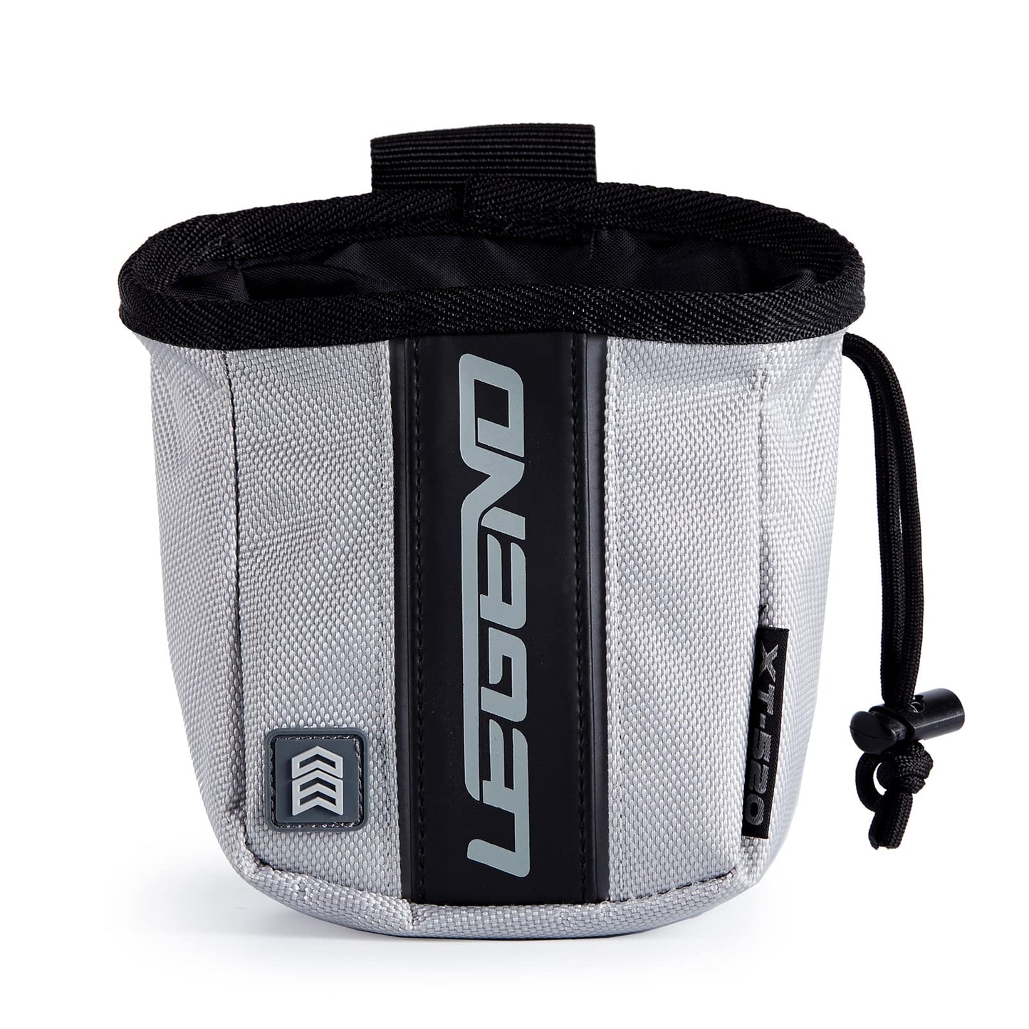LEGEND - XT520 Quick Release Pouch & Finger Tab Bag (Grey) | Interior Divider for Better Organization & Storage of Release Aids | Attaches to Standard 2" Belt | Quick Drawstring Closure