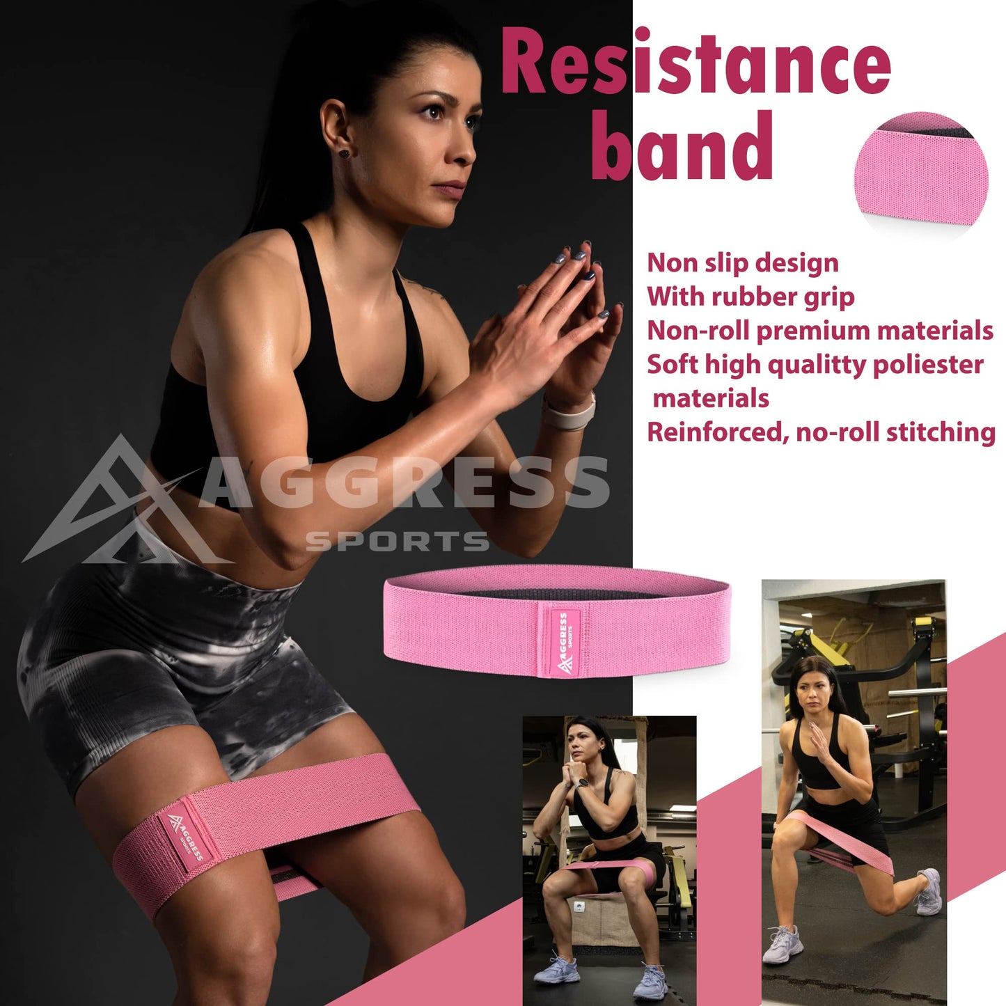 8 Pcs Pink Premium Barbell Pad Set - Barbell Pad For Hip Thrust | Perfect Ankle Straps For Cable Machines Women | Essentials Gym Accessories/Equipment For Women | Workout Gym Kit With Carry Bag