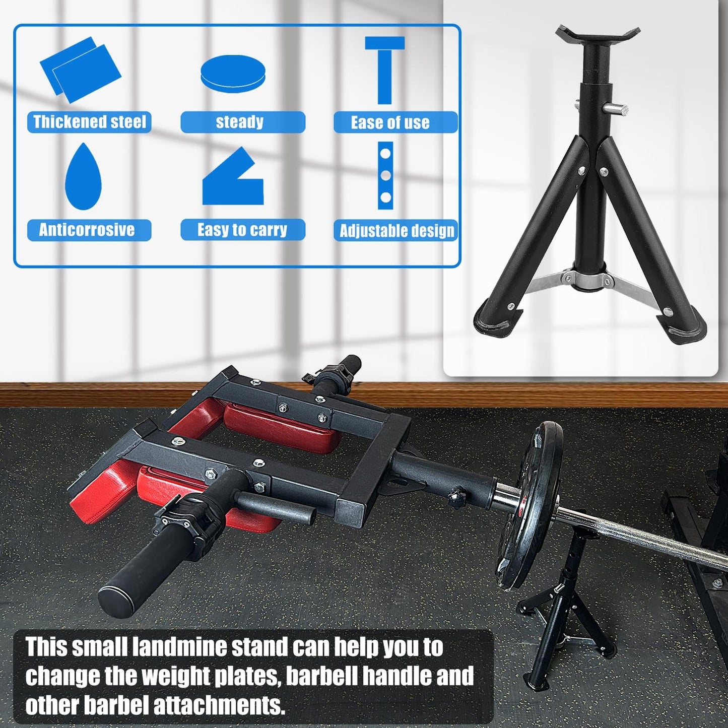 KORIKAHM Viking Press Landmine Handle for 2-Inch Olympic Barbell, T-Bar Row Attachment Core Strength Training Accessories, Shoulder Press Landmine Attachment Equipment (Style K)