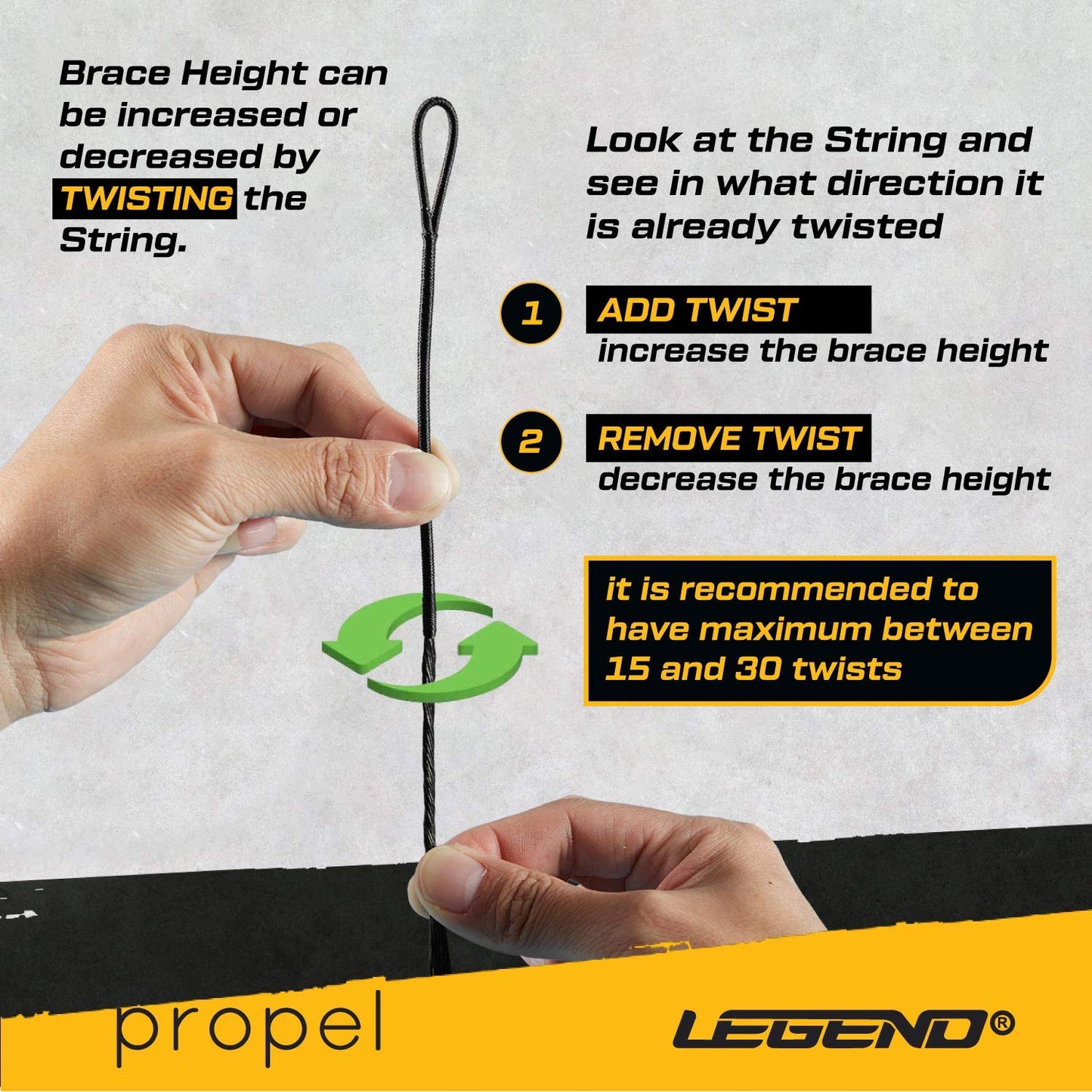 Legend Recurve Bow String - Dacron Bow String Replacement - Traditional Bowstrings - Recurve Bow Archery Accessories - Archery Equipment for Recurve Bows - Bowstring AMO 66 inch - 16 Strands