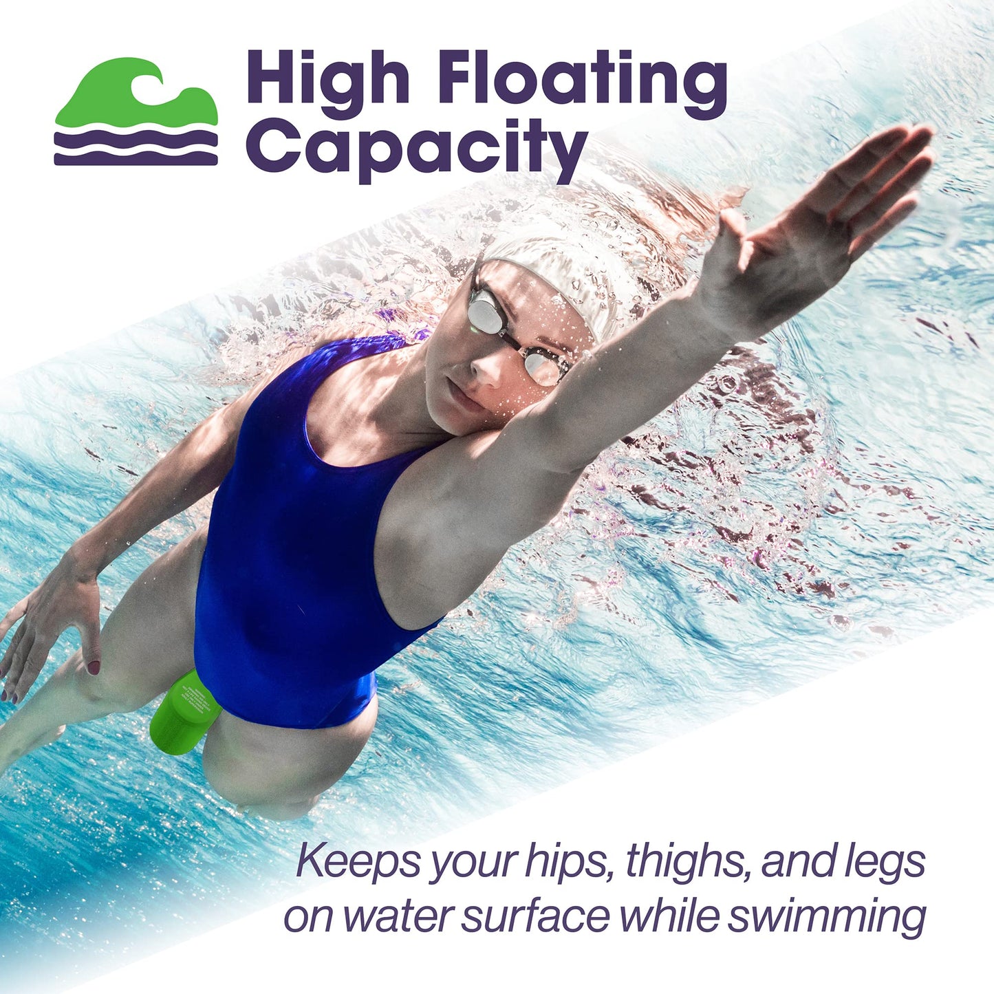 Pull Buoy Swim Training Leg Float for Adults & Youth | Swimming Pool Strokes & Upper-Body Strength EVA & BPA Free (Green)