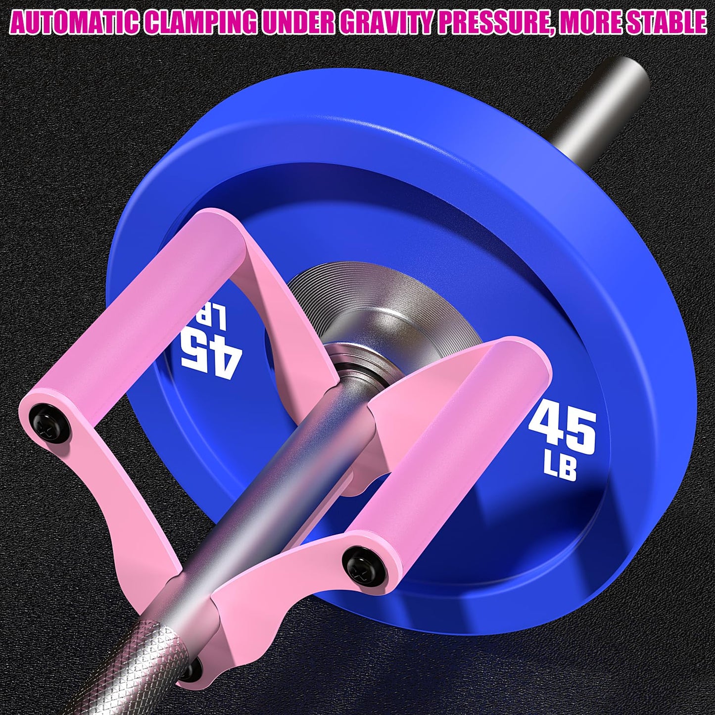 Lewufe V Bar Row Landmine Handle Attachment for Barbell Bars, Solid Double D Handle, T-Bar Row Handle Attachments with Non-Slip Rubber Grip, Fits Olympic Bar Strength Training Bar, Pink