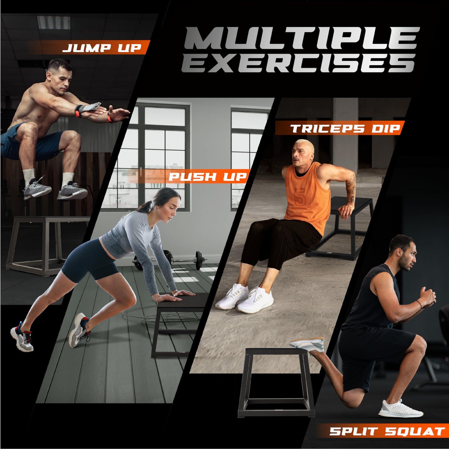 Yes4All Metal Plyo Box, Steel Plyo Box - Sturdy, Anti-Slip, and Ideal for Home Gym Workouts - Choose from 12 or 18 Inches (12 inches)