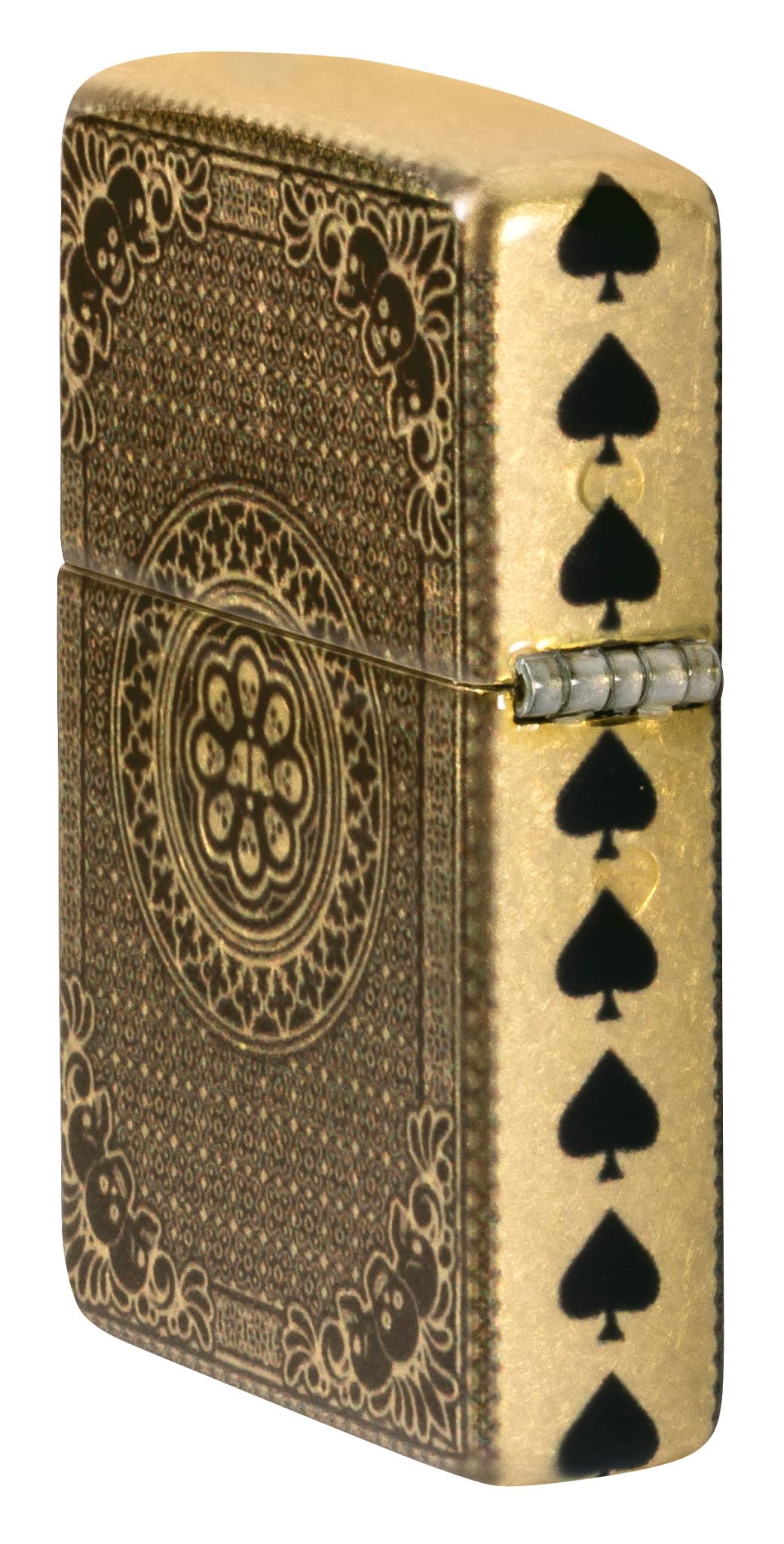 Zippo Ace of Skulls Design 540 Tumbled Brass Pocket Lighter