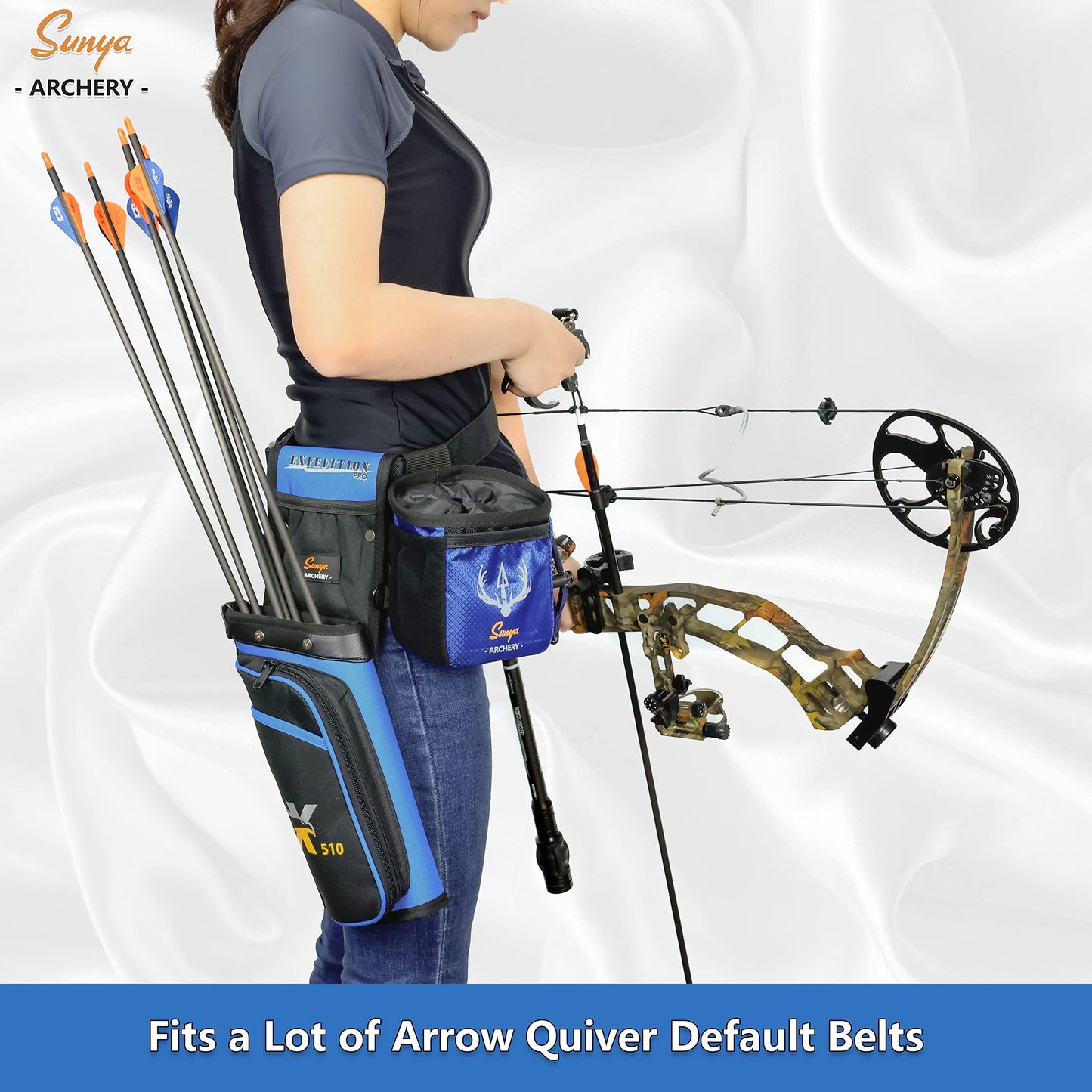 SUNYA Arrow Quiver, Hip Quiver for Compound Bow and Recurve Bow. Bow Quiver for Arrows. Field Archery Quiver - 3 Arrow Holder Slot