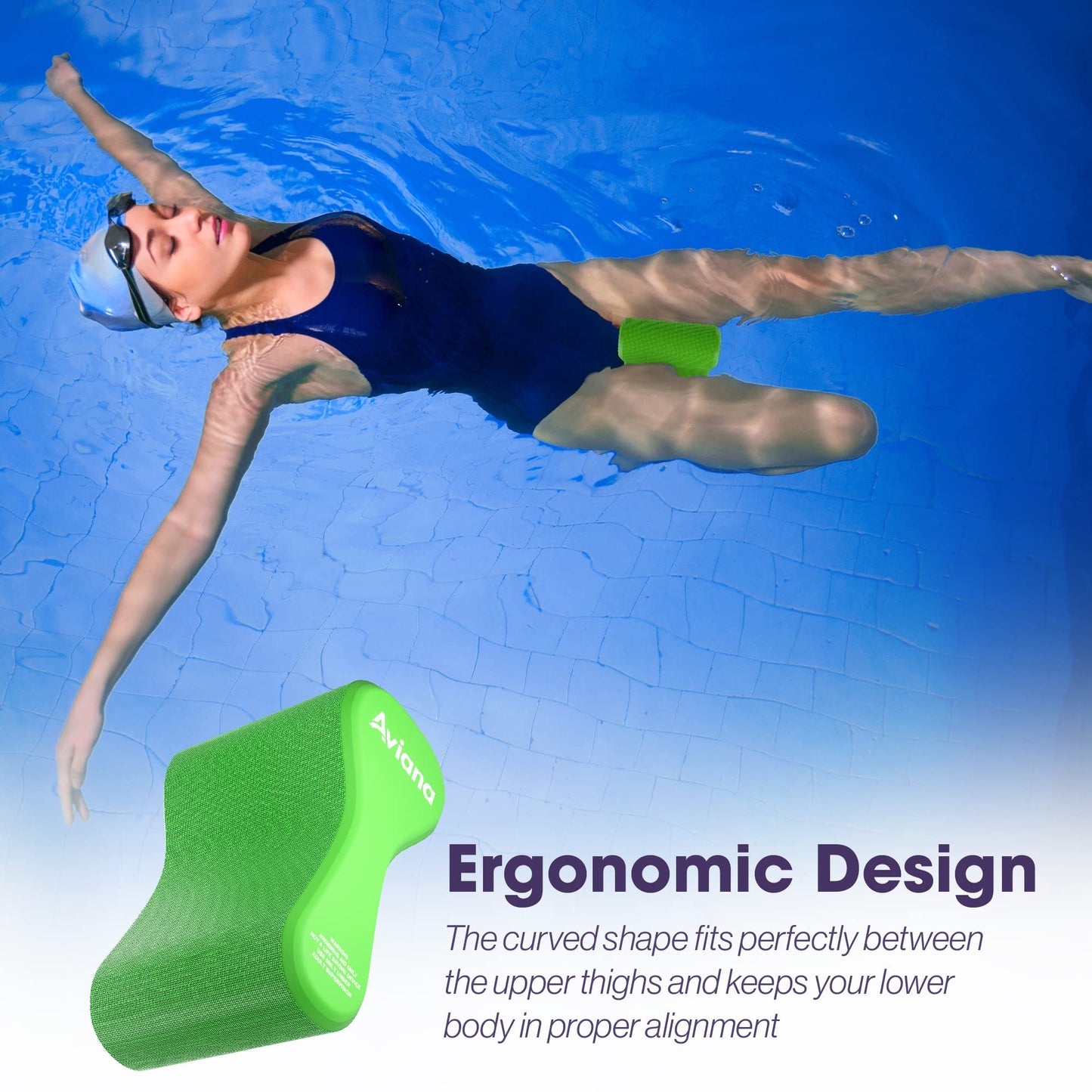 Pull Buoy Swim Training Leg Float for Adults & Youth | Swimming Pool Strokes & Upper-Body Strength EVA & BPA Free (Green)