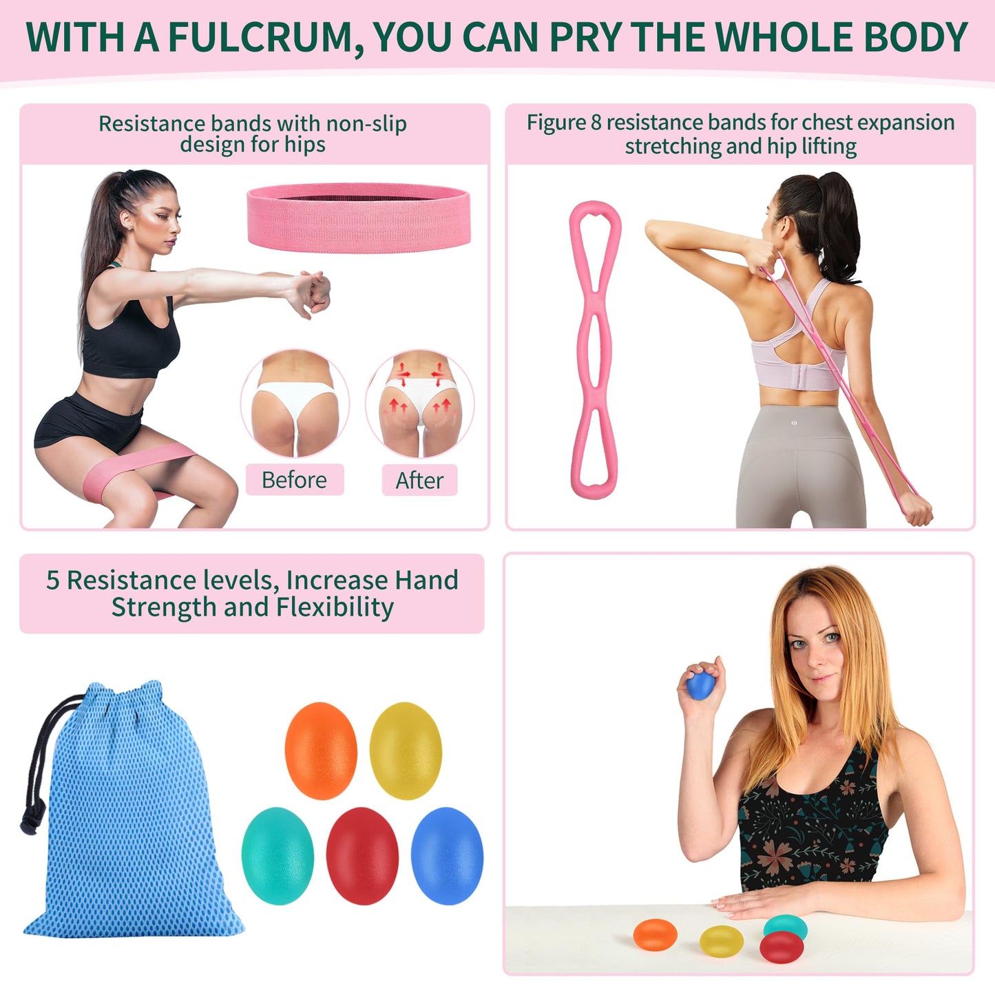 Pilates Bar Kit with Resistance Bands, Multifunctional Stretched Fusion Pilates Bar Kit for Women, Men, Pilates Sculpt Bar with Adjustable Buckle for Full Body Workouts, Squat Equipment