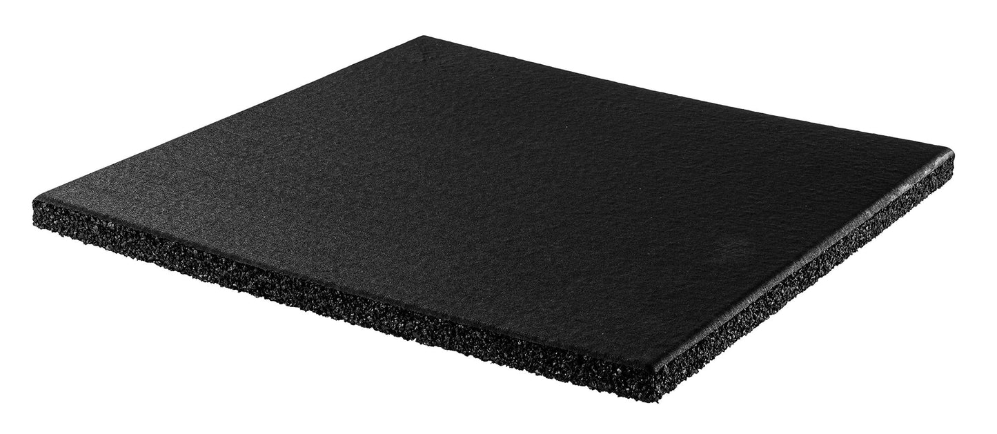 Genaflex Pro Rubber Heavy Duty High Density Shock Absorbent Laminated Gym Tile - 1" Thick X 20" W X 20" L - 2.7 Sq. Ft. (1 Tile - 2.7 Sq. Ft., Black)