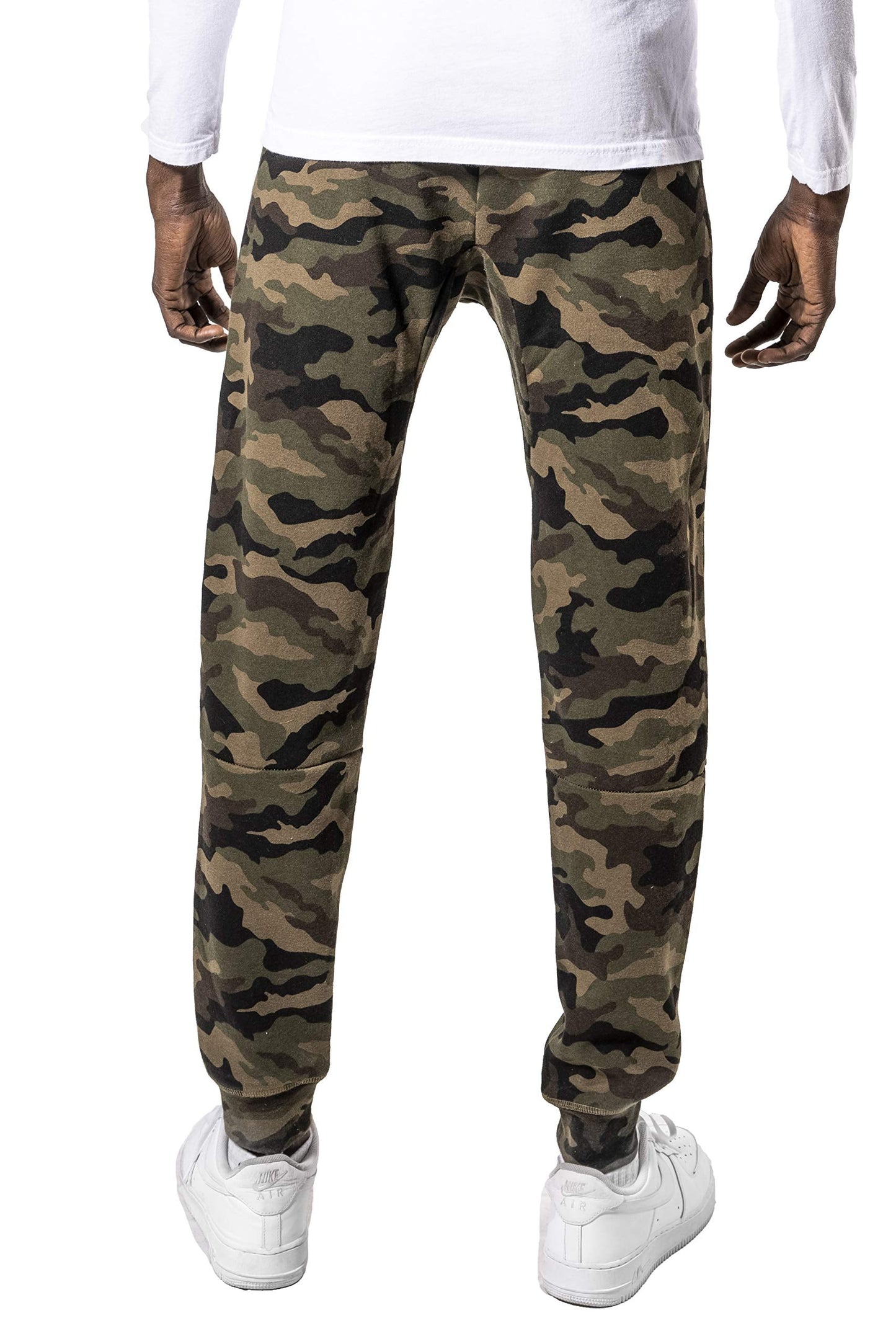 BROOKLYN ATHLETICS Men's Fleece Jogger Pants Active Zipper Pocket Sweatpants, Camo20, Medium