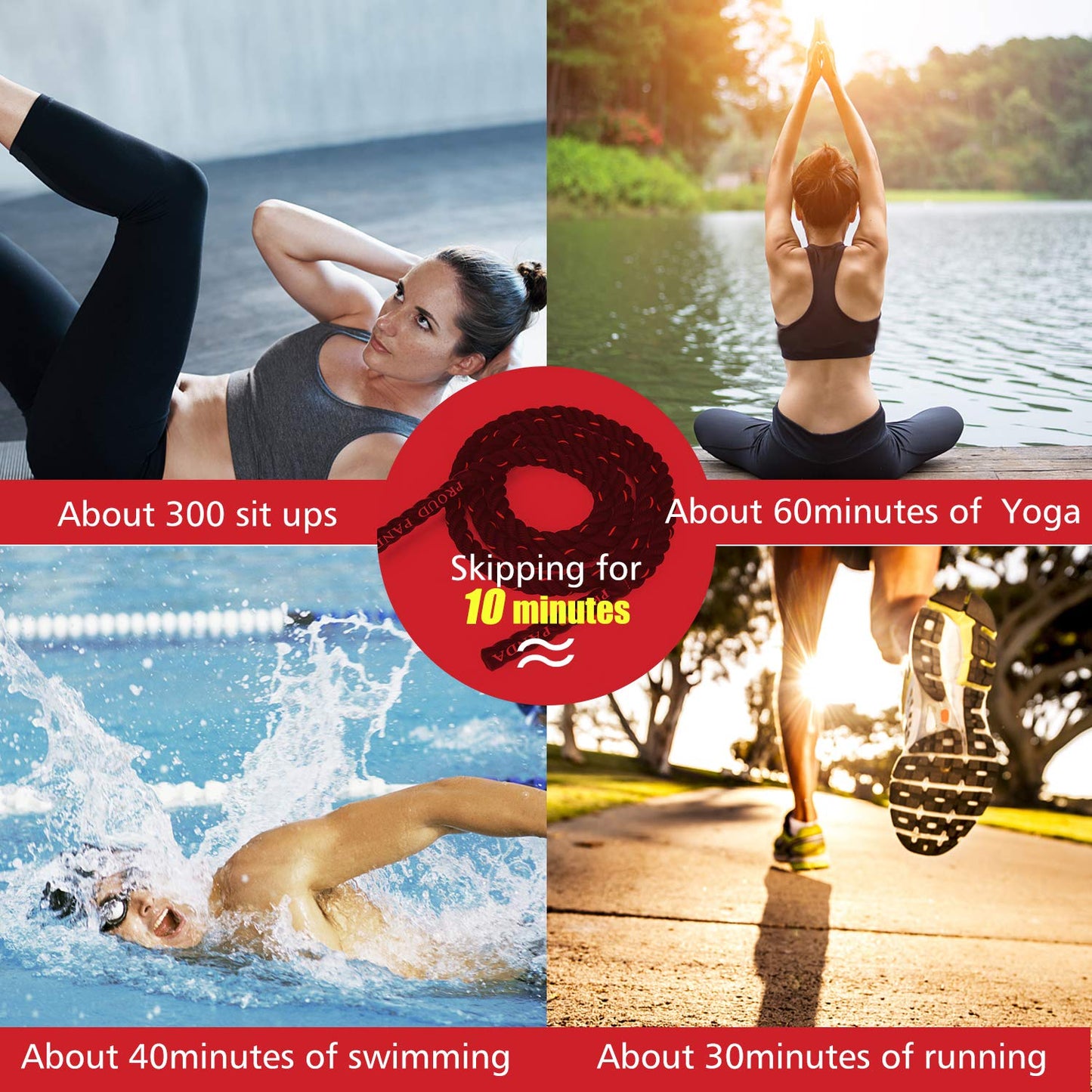 Heavy Jump Ropes for Fitness 2LB, Weighted Adult Skipping Rope Exercise Battle Ropes for Men & Women, Total Body Workouts, Power Training in Gym to Improve Strength and Building Muscle(9.2 ft)