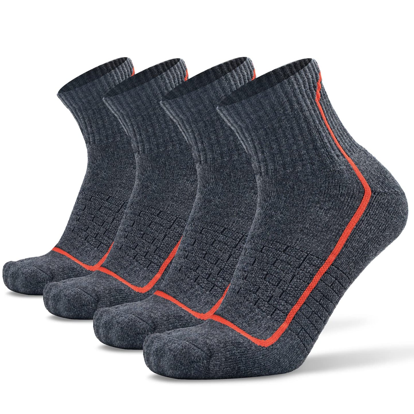 Socks Daze Women's Wool Boot Ankle Socks for Cold Weather Youth Boys Girls Warm Comfort Thick Cushioned Soft Socks for Running Hiking Jogging, Medium, 4 Pairs Dark Grey