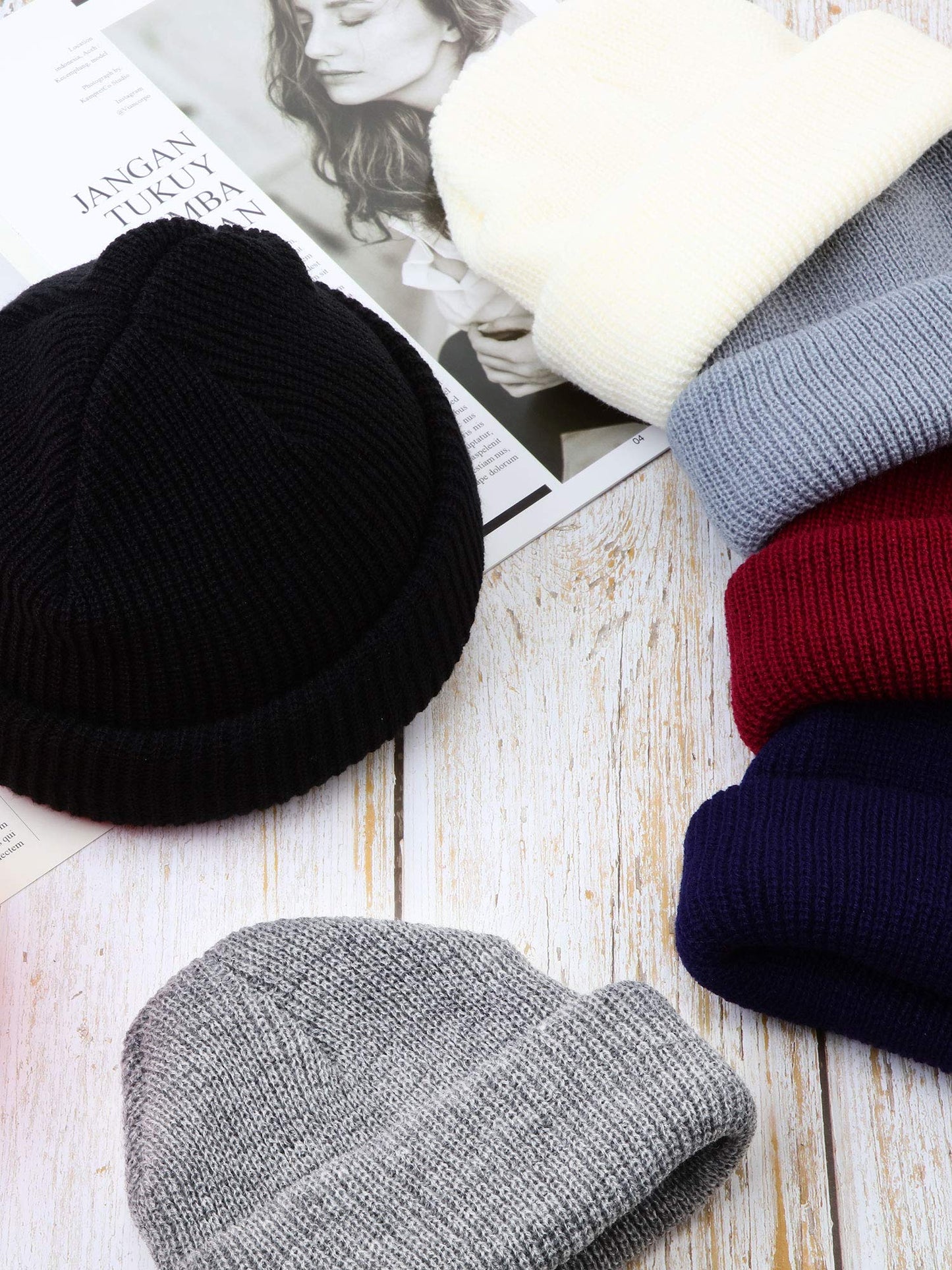 Zhanmai 12 Pack Winter Beanie Hats Bulk Warm Knitted Cuffed Skull Cap for Men Women(Navy Blue)