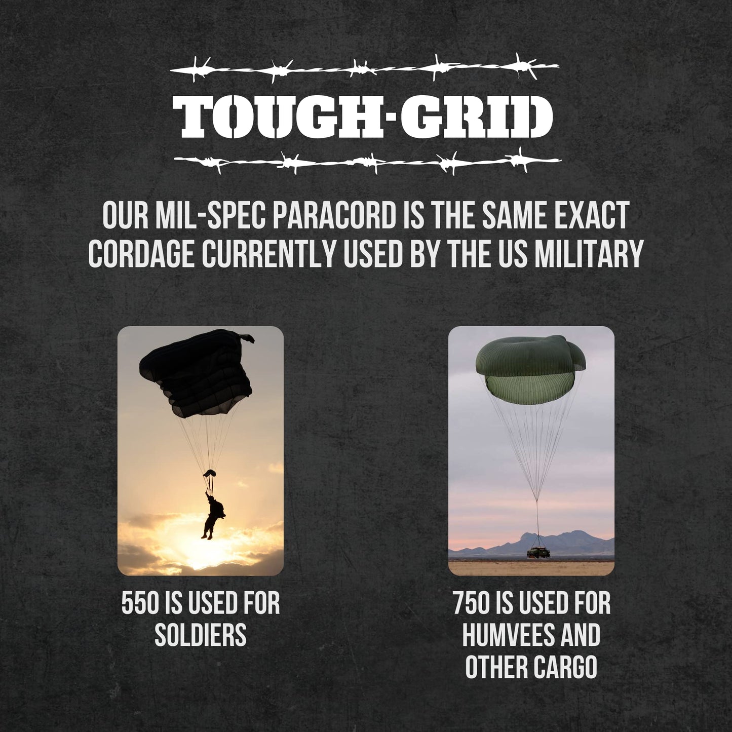 TOUGH-GRID 750lb Paracord/Parachute Cord - 100% Nylon Mil-Spec Type IV Paracord Used by The US Military, Great for Bracelets and Lanyards, 150Ft. - Neon (Tri-Pack)