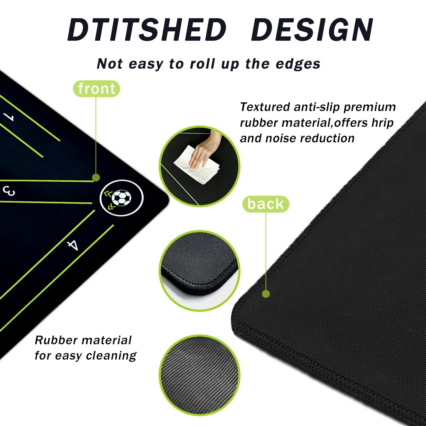 Soccer Training Mat,Football Footstep Training Mat-Silent Shock Absorption Training Mat,Anti-Skid Soccer Footwork Training Mat,Ball Mastery Mat Soccer Gift for Soccer Enthusiasts