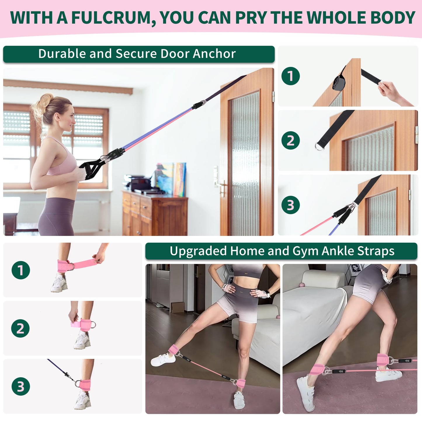 Pilates Bar Kit with Resistance Bands, Multifunctional Stretched Fusion Pilates Bar Kit for Women, Men, Pilates Sculpt Bar with Adjustable Buckle for Full Body Workouts, Squat Equipment