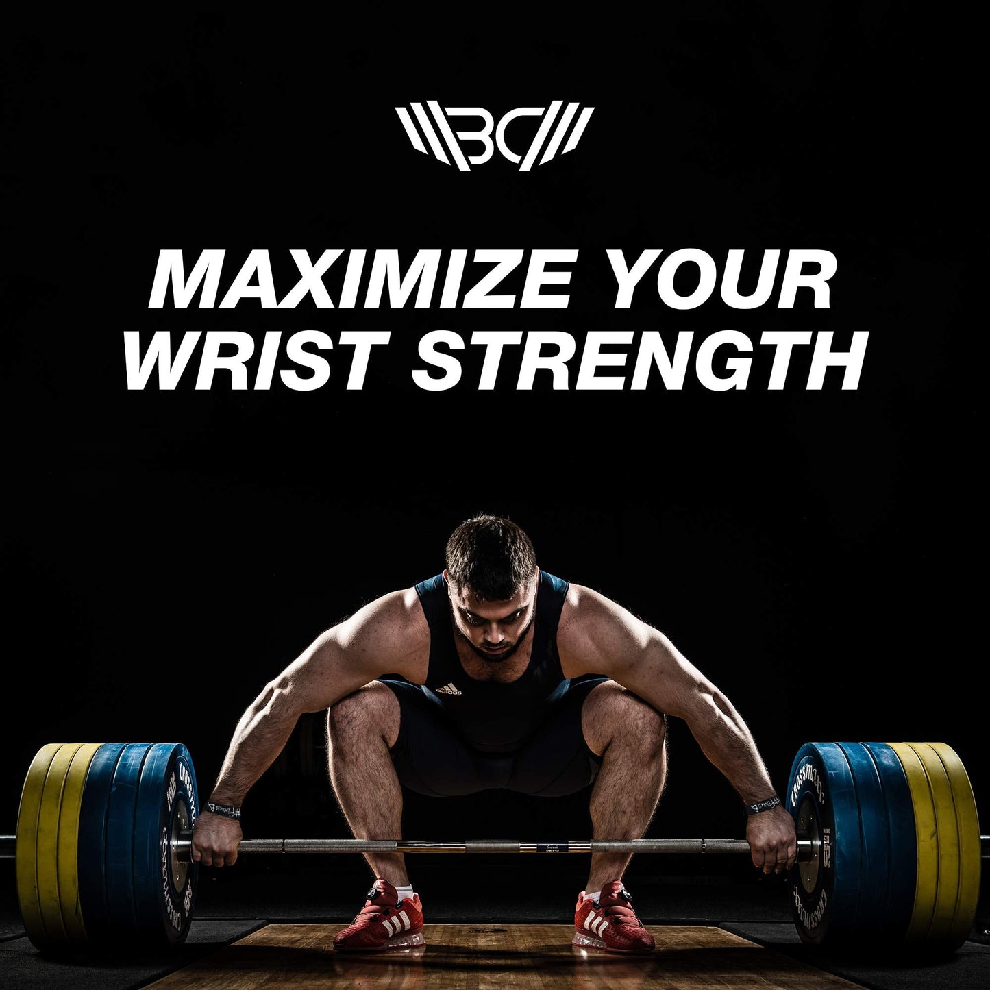 WARM BODY COLD MIND V1 Lifting Wrist Straps for Olympic Weightlifting, Powerlifting, Bodybuilding, Functional Strength Training, for Cross Training - Heavy-Duty Cotton Wrist Wraps, Pair (Blue/Orange)