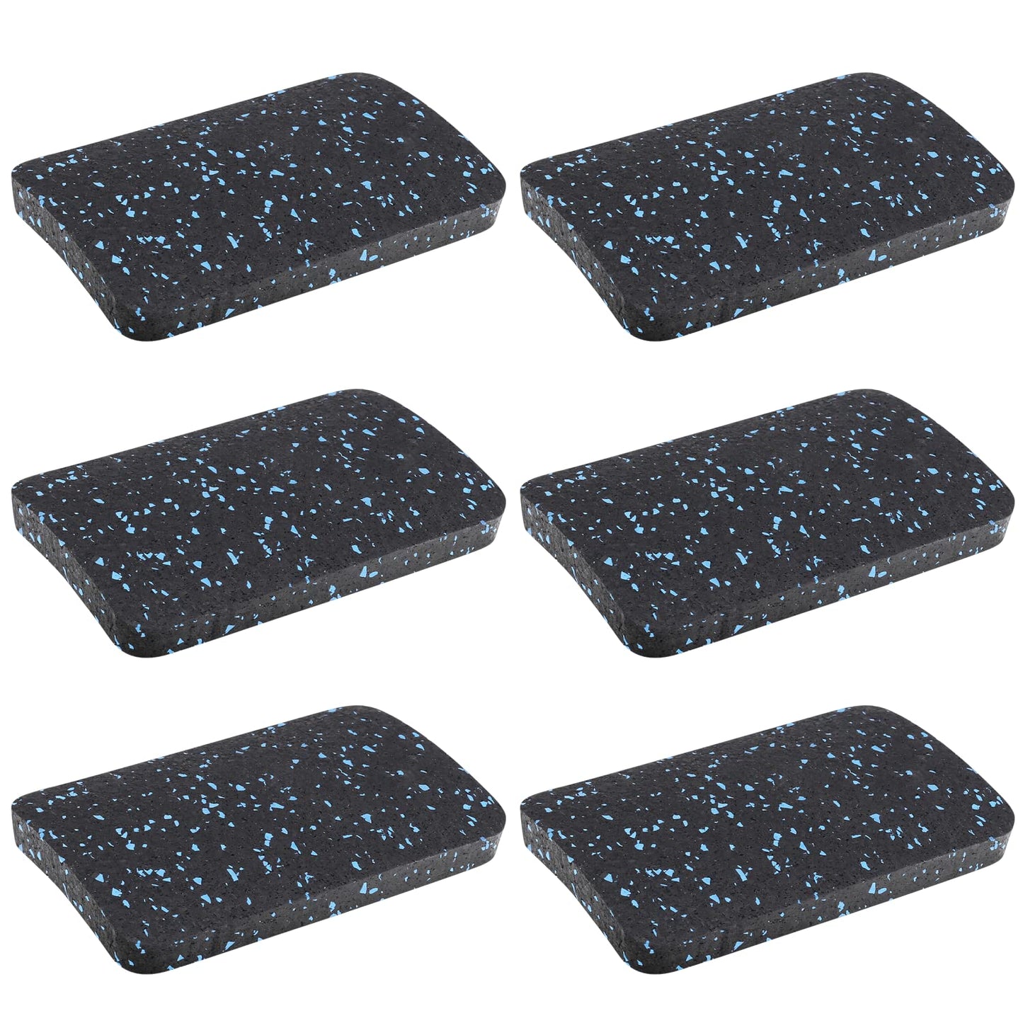 Treadmill Mat Pads, Exercise Equipment Mat with High Density Rubber for Protect Floors 4.7" x 3.2" x 0.5" (6 PCS) Black