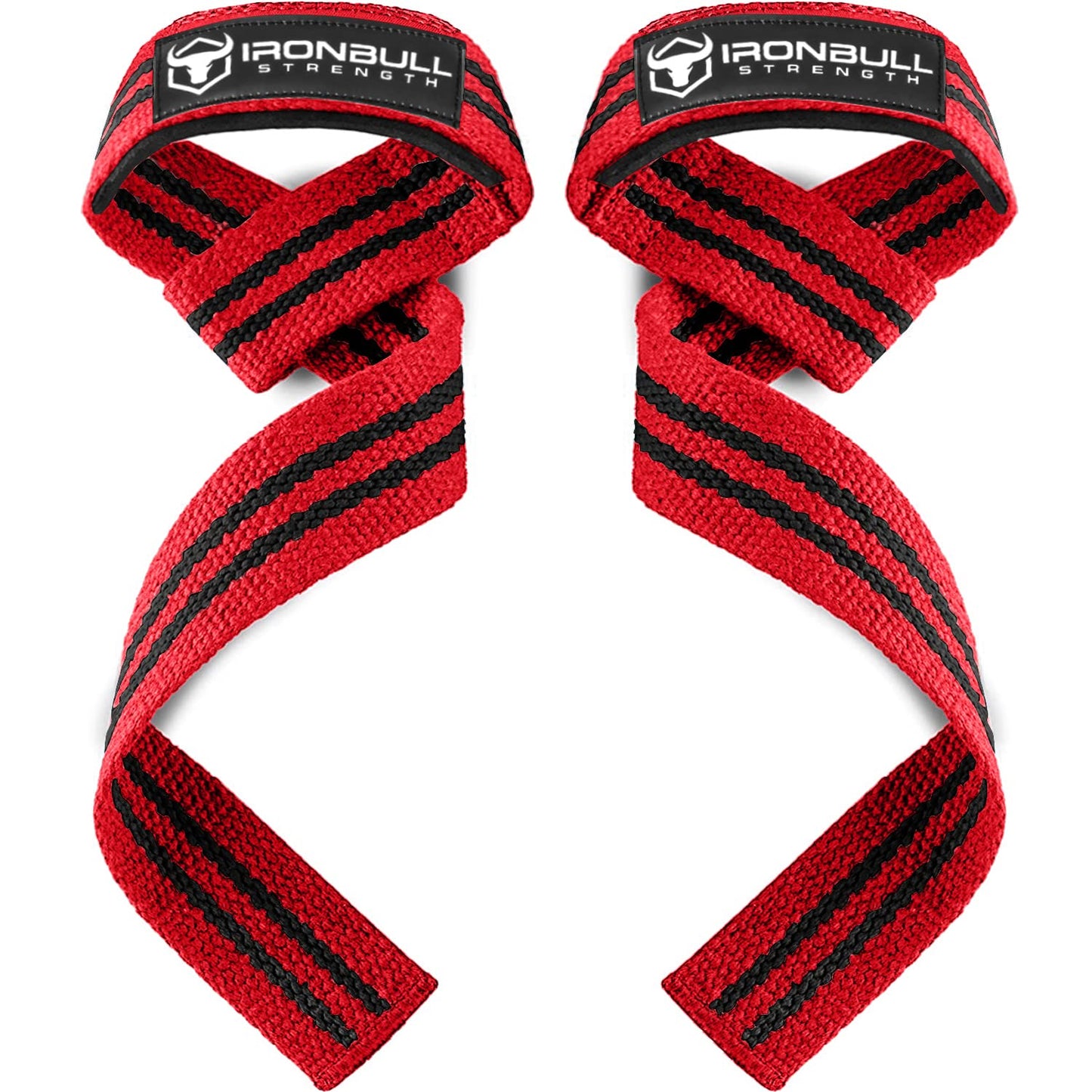 Lifting Straps (1 Pair) - Padded Wrist Support Wraps - For Powerlifting, Bodybuilding, Gym Workout, Strength Training, Deadlifts & Fitness Workout (Red)