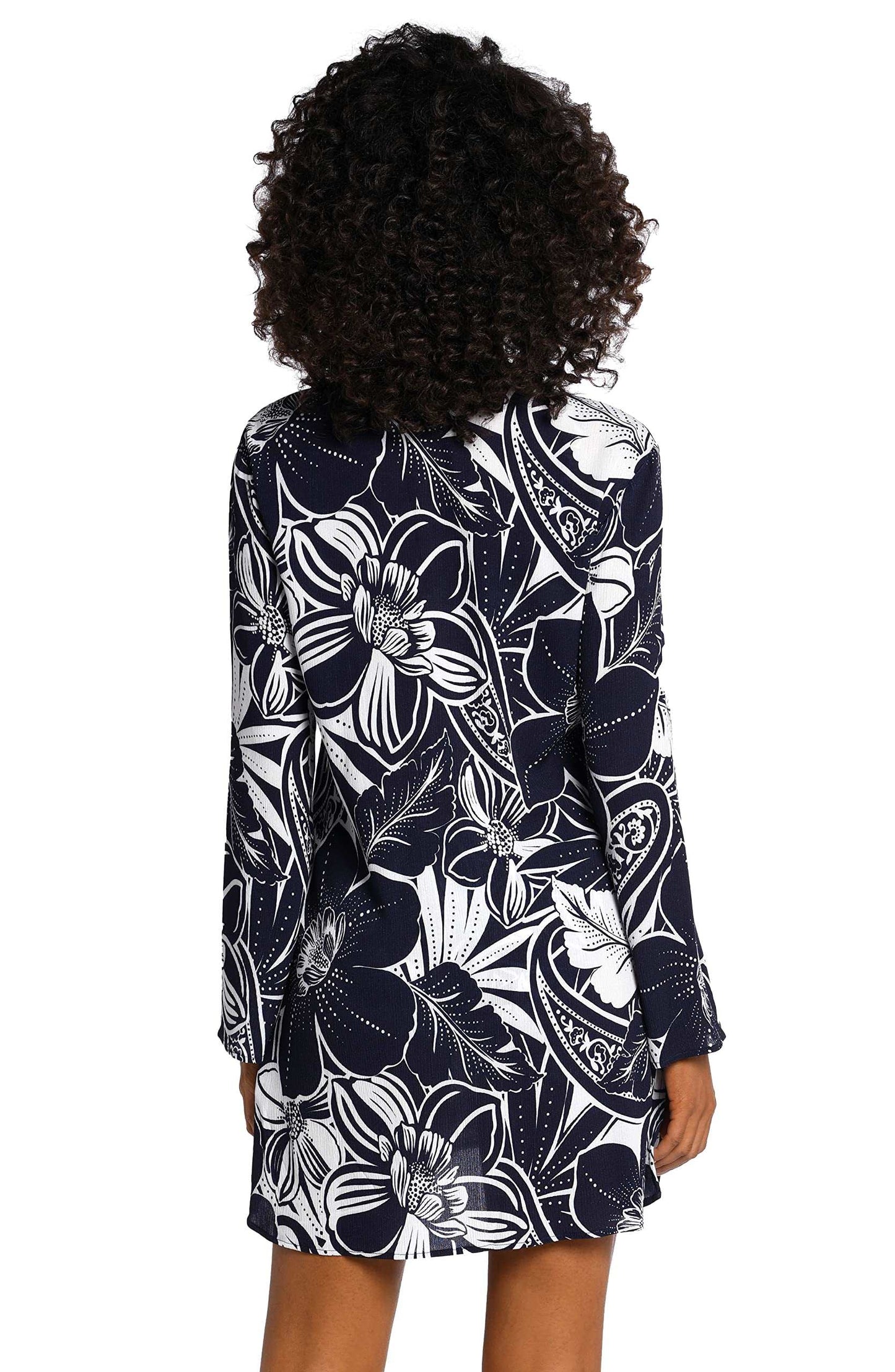 La Blanca Women's Lace Up Tunic Swimsuit Cover Up, Indigo//at The Playa, XL