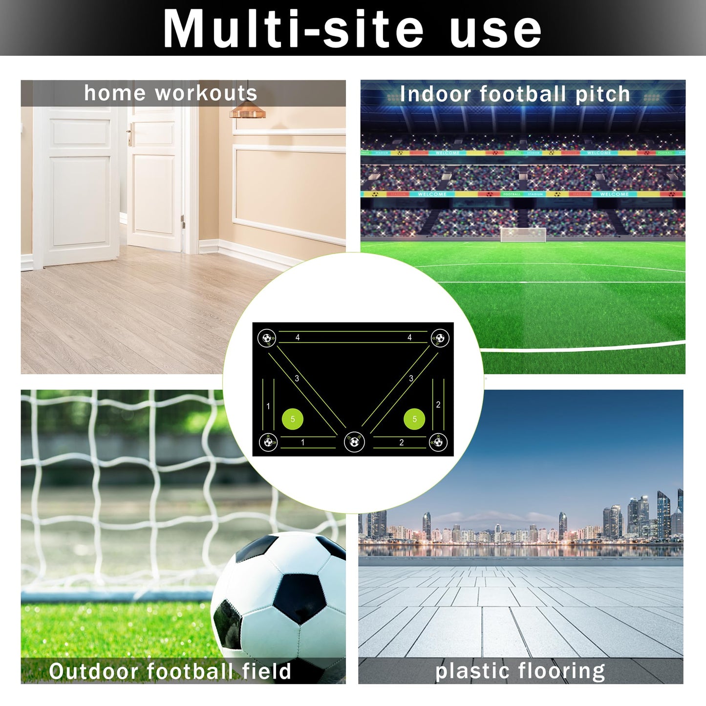 Soccer Training Mat,Football Footstep Training Mat-Silent Shock Absorption Training Mat,Anti-Skid Soccer Footwork Training Mat,Ball Mastery Mat Soccer Gift for Soccer Enthusiasts