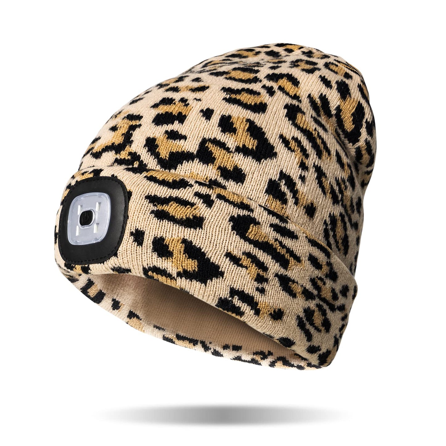 Night Scope Rechargeable LED Warm Knit Beanie Brightside Collection Hand-Free Lighted Head Lamp Hat for Women Men Girls Unisex - Wildcat