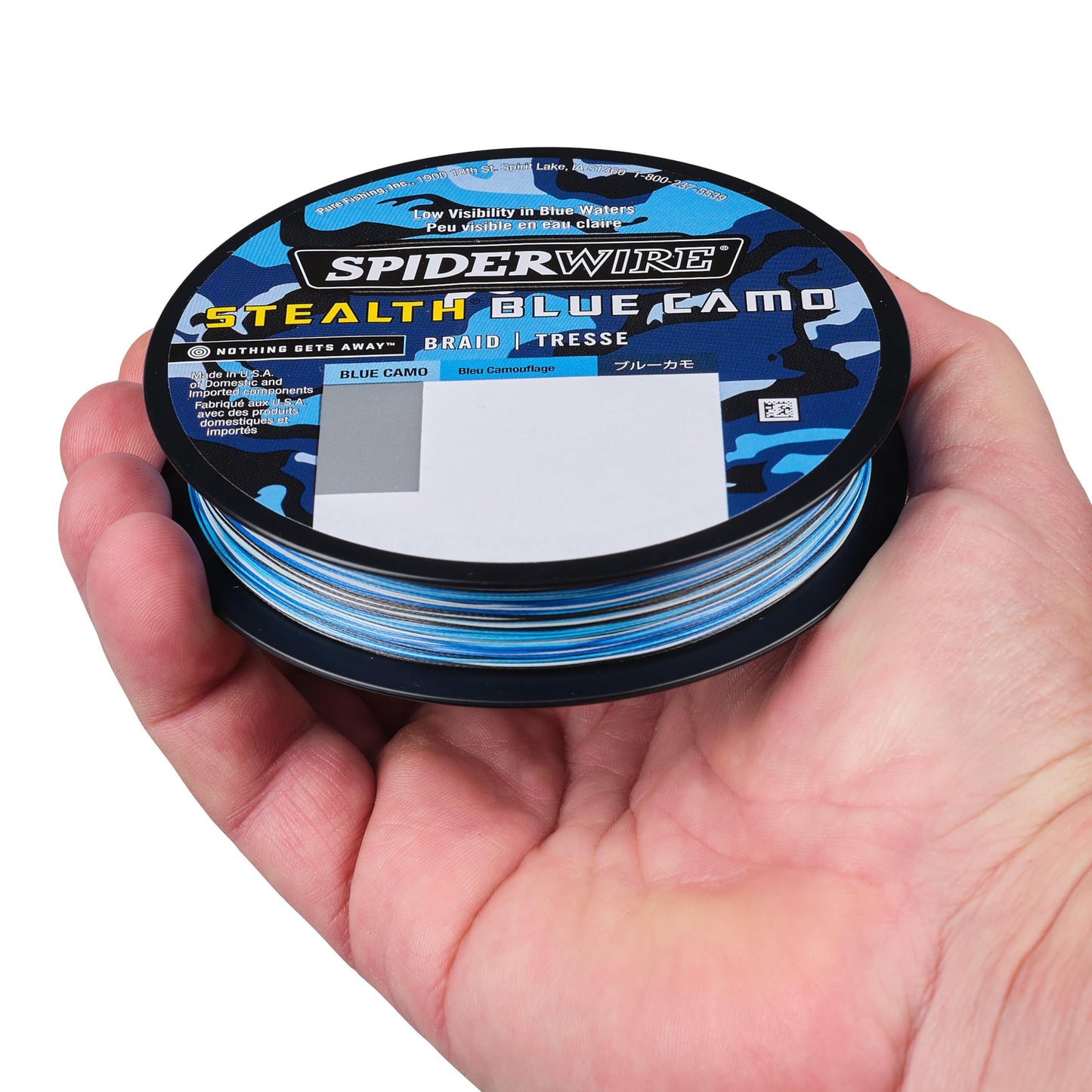 SpiderWire Stealth® Superline, Blue Camo, 100lb | 45.3kg, 200yd | 182m Braided Fishing Line, Suitable for Saltwater and Freshwater Environments