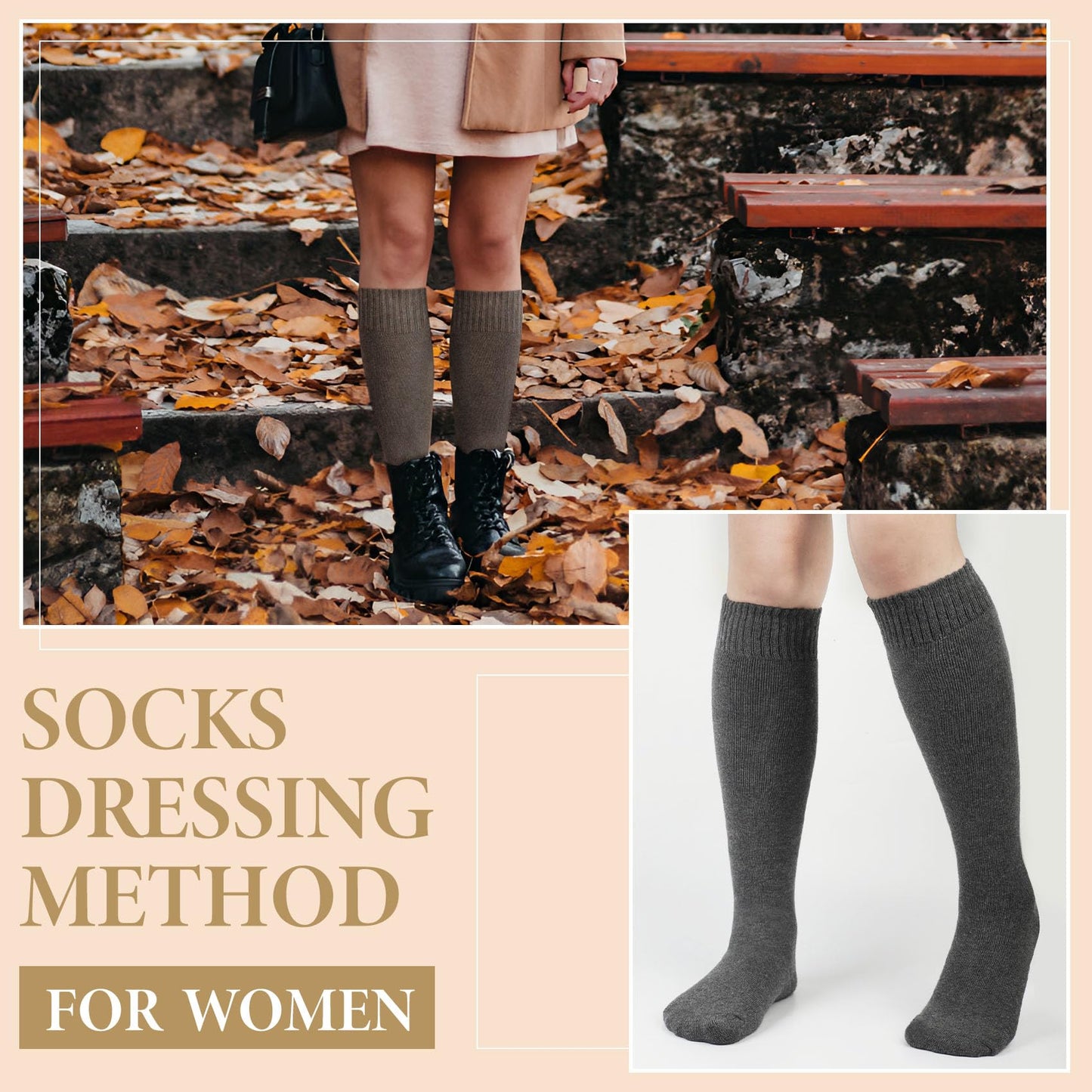 Justay 5 Pairs Womens Knee High Socks Winter Warm Tall Boot Socks Soft Thermal Knit Long Socks for Women Gifts