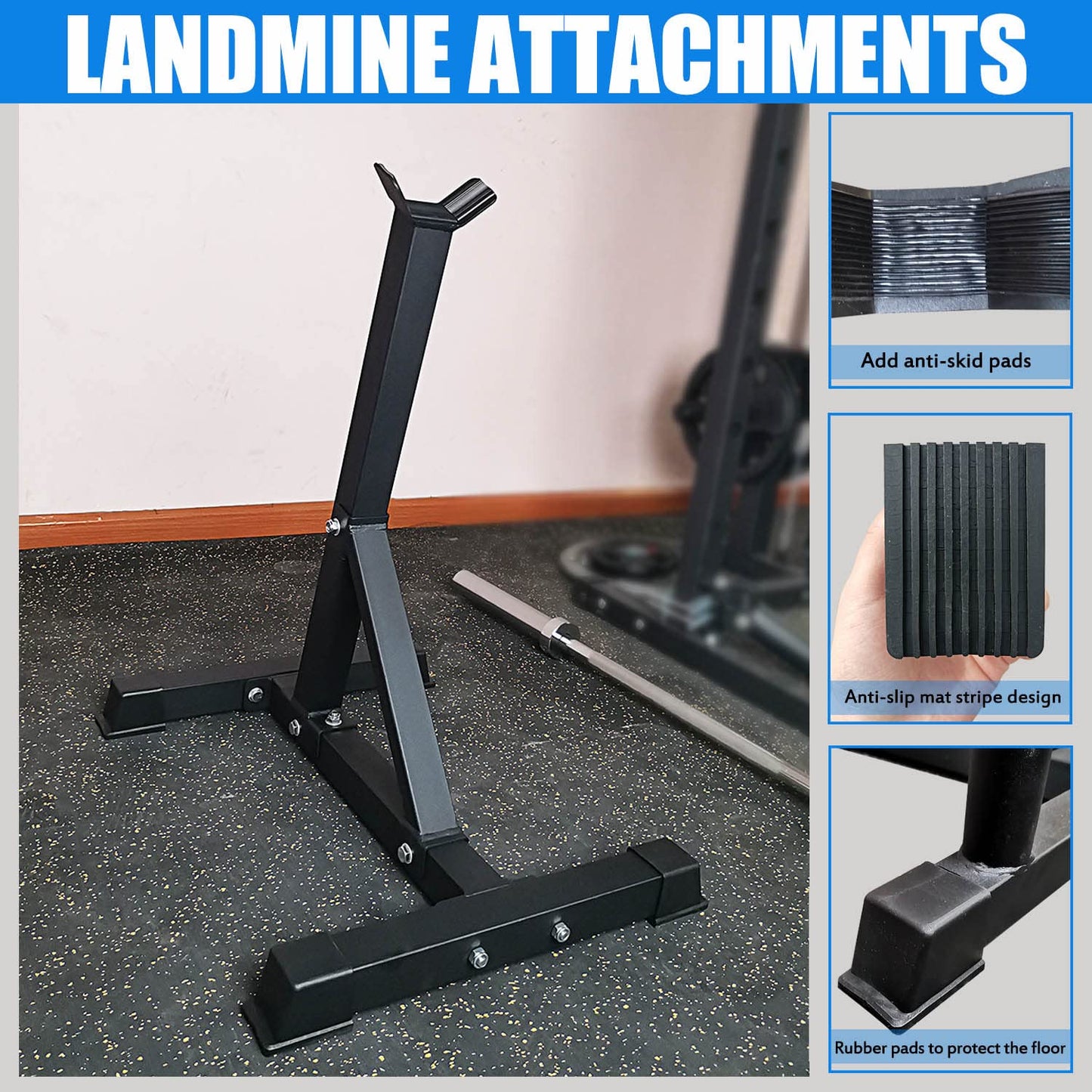 KORIKAHM Viking Press Landmine Handle for 2-Inch Olympic Barbell, T-Bar Row Attachment Core Strength Training Accessories, Shoulder Press Landmine Attachment Equipment (Style H)