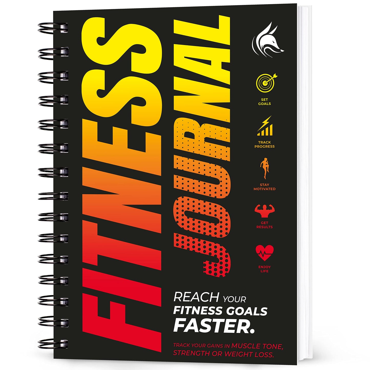 Clever Fox Fitness Journal Workout Log Book - Daily Fitness Planner Workout Journal for Women and Men. Spiral-Bound, Laminated Cover, Thick Pages, A5 (Orange Red)