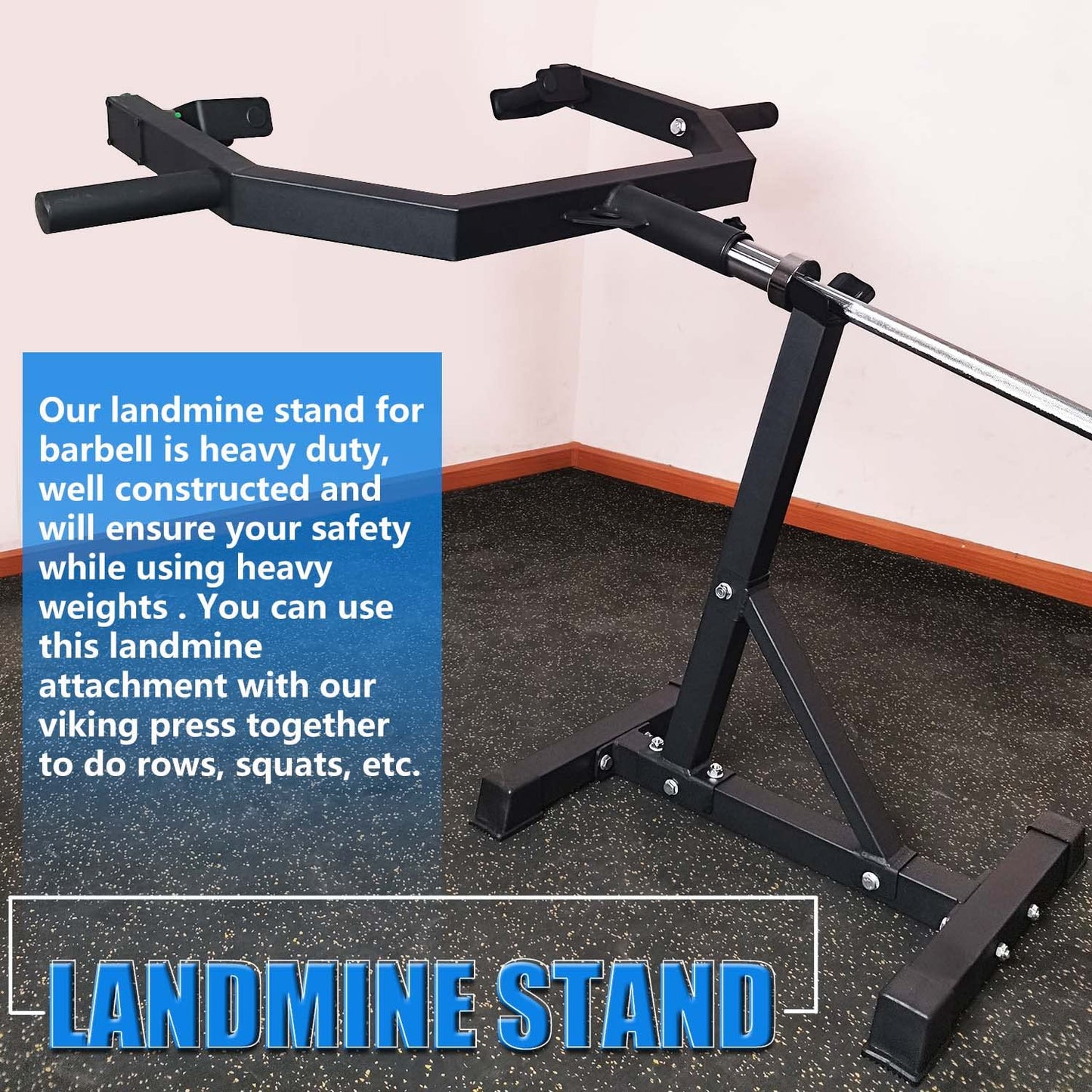 KORIKAHM Viking Press Landmine Handle for 2-Inch Olympic Barbell, T-Bar Row Attachment Core Strength Training Accessories, Shoulder Press Landmine Attachment Equipment (Style H)