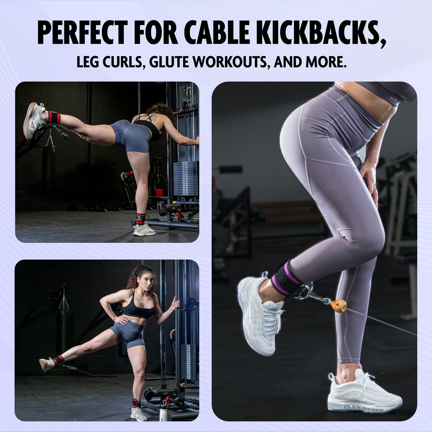 DMoose Ankle Strap for Cable Machine - One Size Fit with Premium Padding, Glute Kickback Ankle Strap, Ankle Cable Straps for Workout, Booty Workout, Leg Extension, Hip Abductors & Lower Body Exercises
