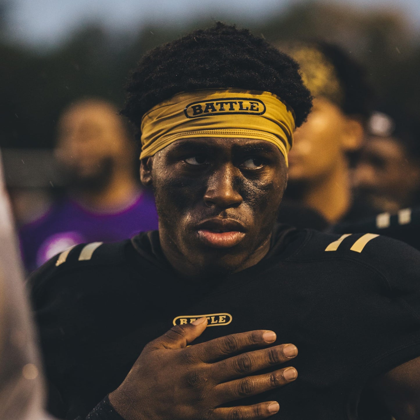 Battle Sports Skull Wrap - Under Helmet Headband for Men, Moisture Wicking Headband, High Performance Football Accessory and High Intensity Sports - Available in 6 Color Options - Gold