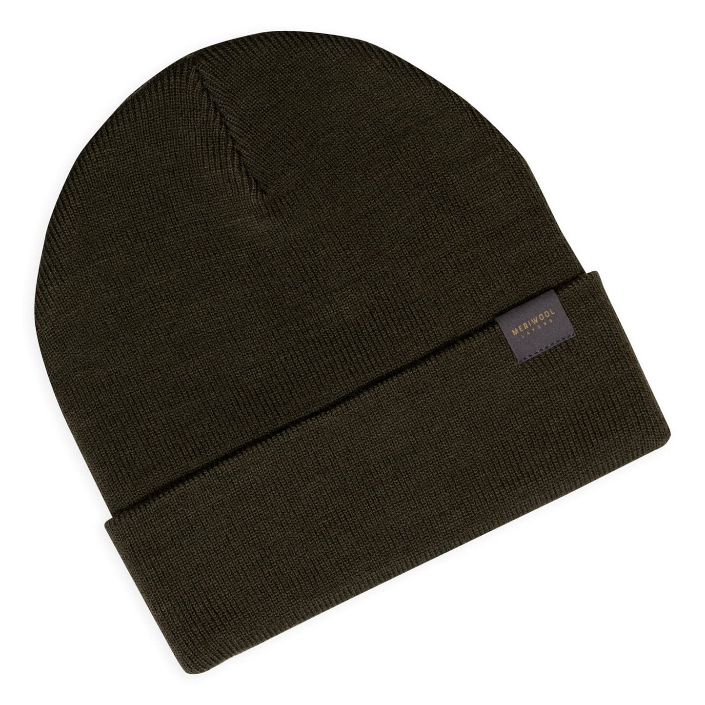 MERIWOOL Beanie for Men and Women - Merino Wool Blend Ribbed Knit Winter Hat Army Green