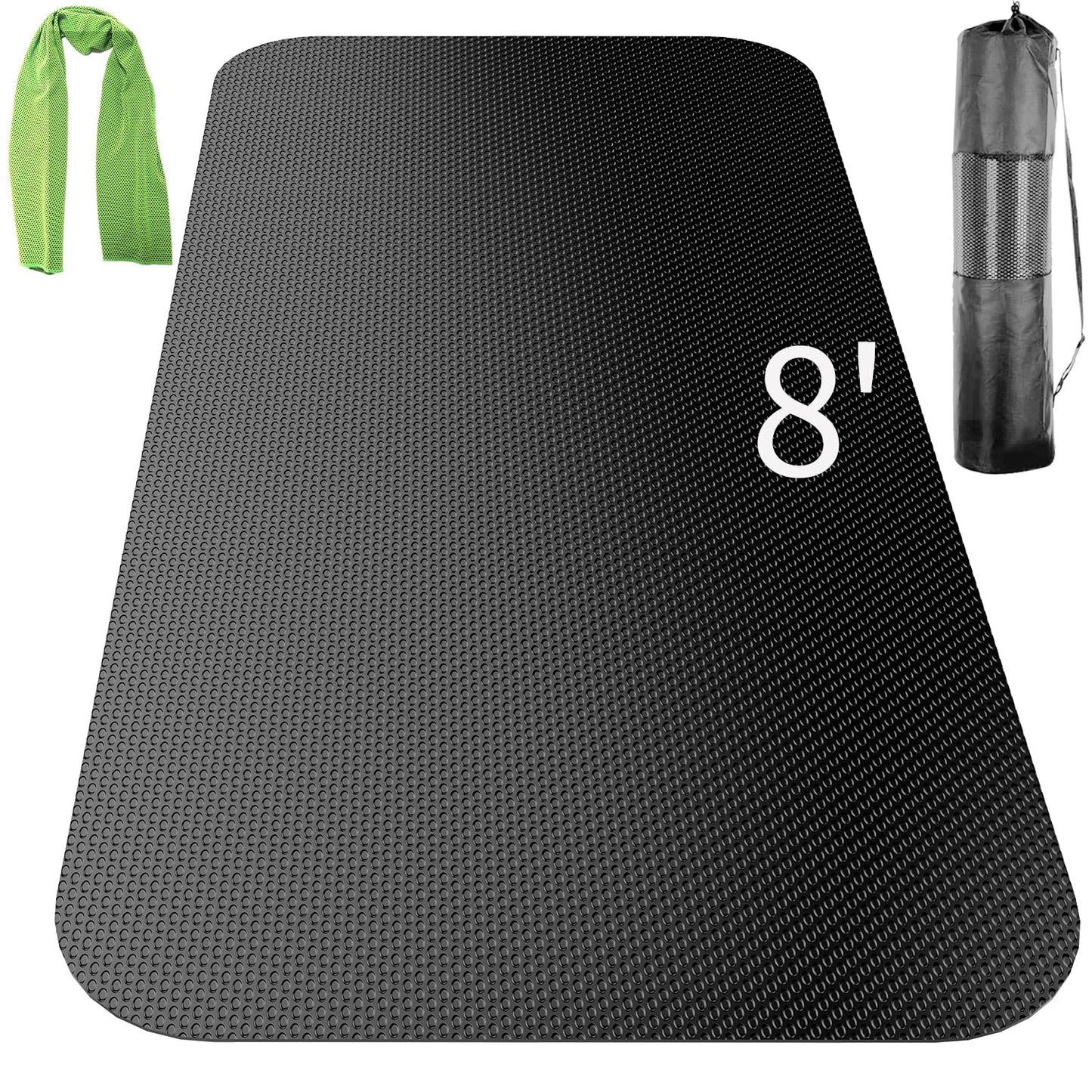 Large Exercise Mat 96" x 32",Large Gym Mat,Exercise Equipment Mat,Treadmill Mat,Exercise Bike Mat,Workout Mats for Home Gym Flooring Rubber Mat Large Yoga Mat Cardio Mat for Weightlifting,Fitness Mat