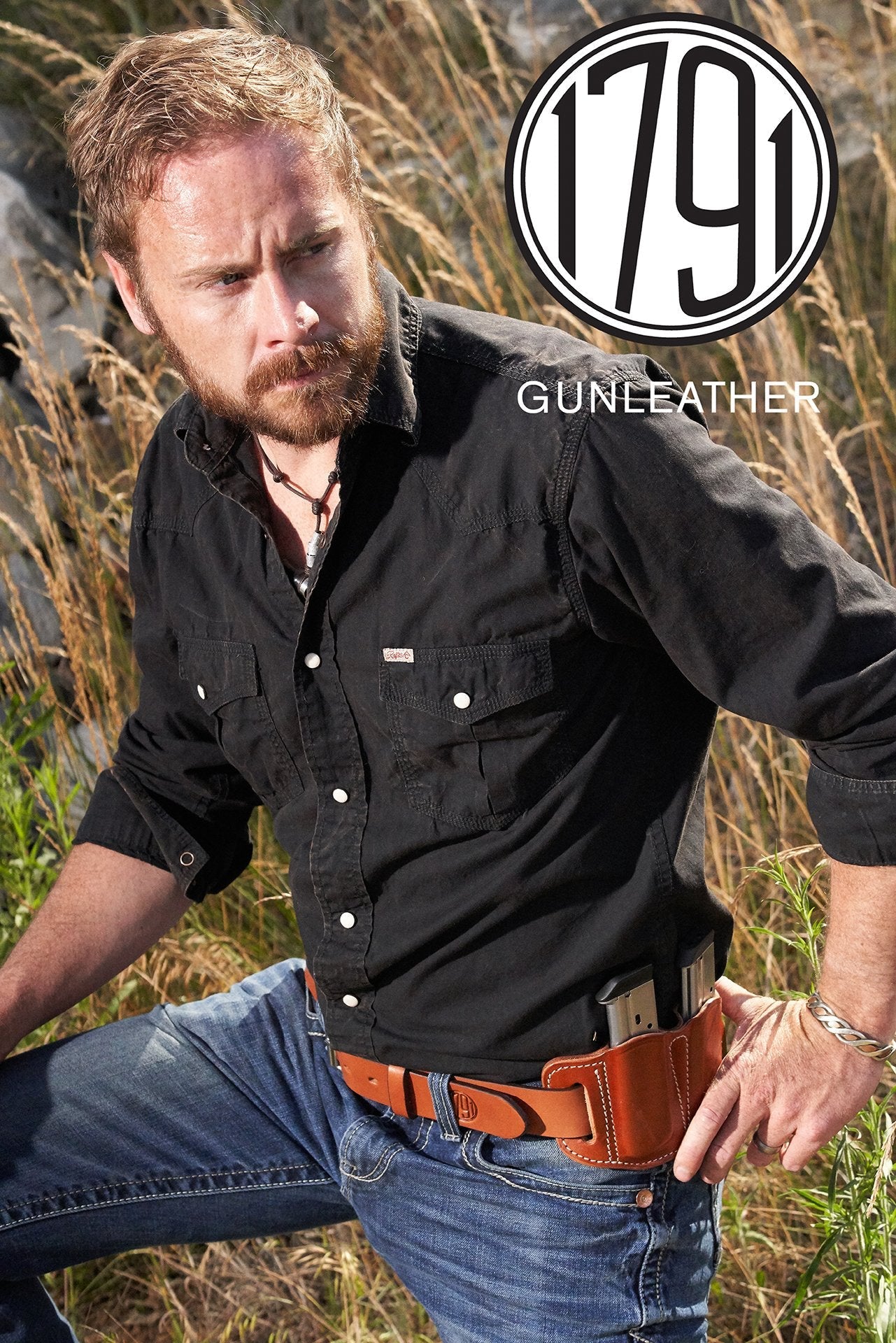 1791 GUNLEATHER 2.1 Mag Holster - Double Mag Pouch for Single Stack Mags, OWB Magazine Pouch for Belts - Classic Brown