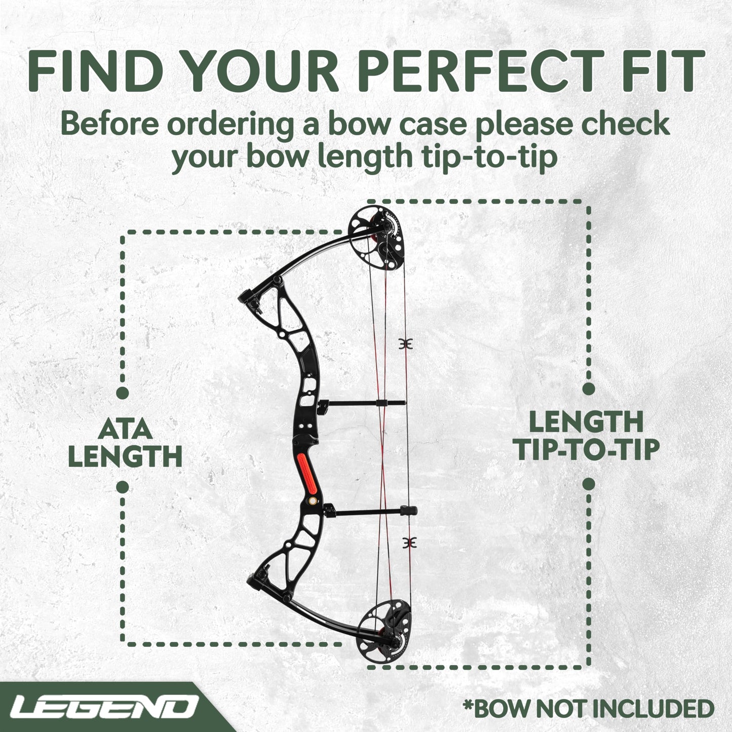 Legend Essential Compound Bow Case - Compound Bow Bag with Arrow Tube Case Pocket & Backpack Straps - Durable Nylon, Soft & Lightweight Design - Archery Accessory Protection - 36" Interior - Black