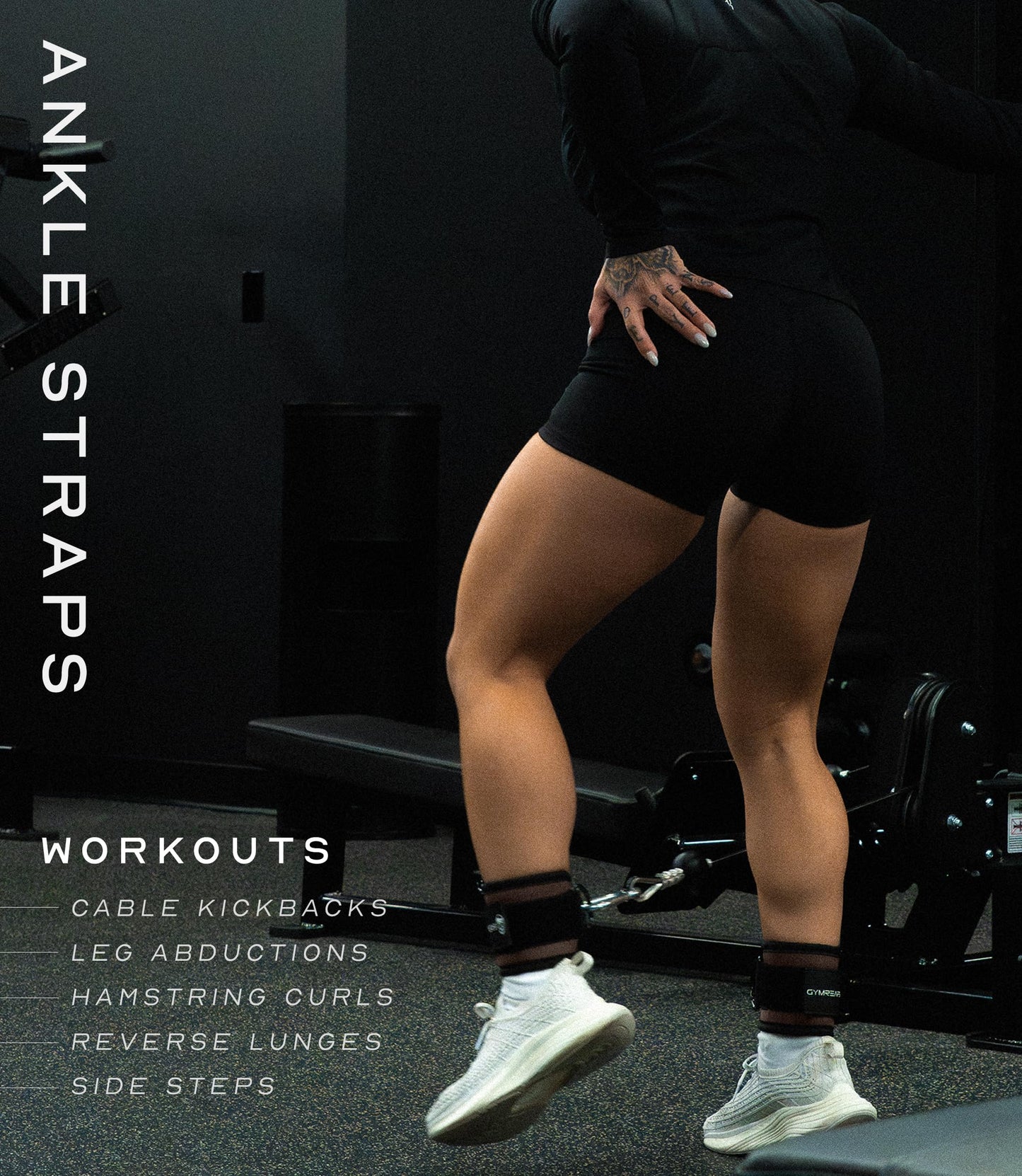 Gymreapers Ankle Straps (Pair) For Cable Machine Kickbacks, Glute Workouts, Lower Body Exercises - Adjustable Leg Straps with Neoprene Padding (Toffee, Pair)