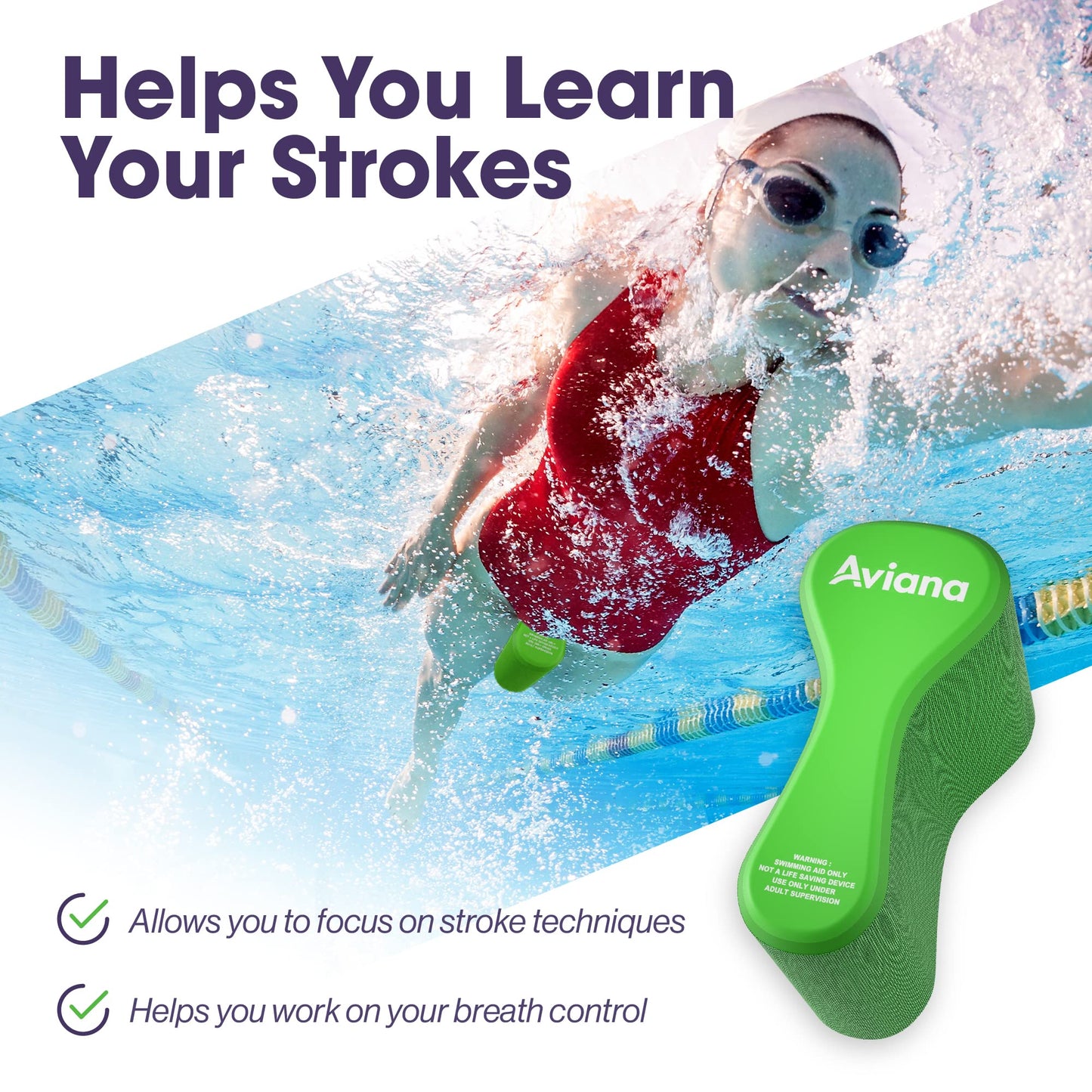 Pull Buoy Swim Training Leg Float for Adults & Youth | Swimming Pool Strokes & Upper-Body Strength EVA & BPA Free (Green)