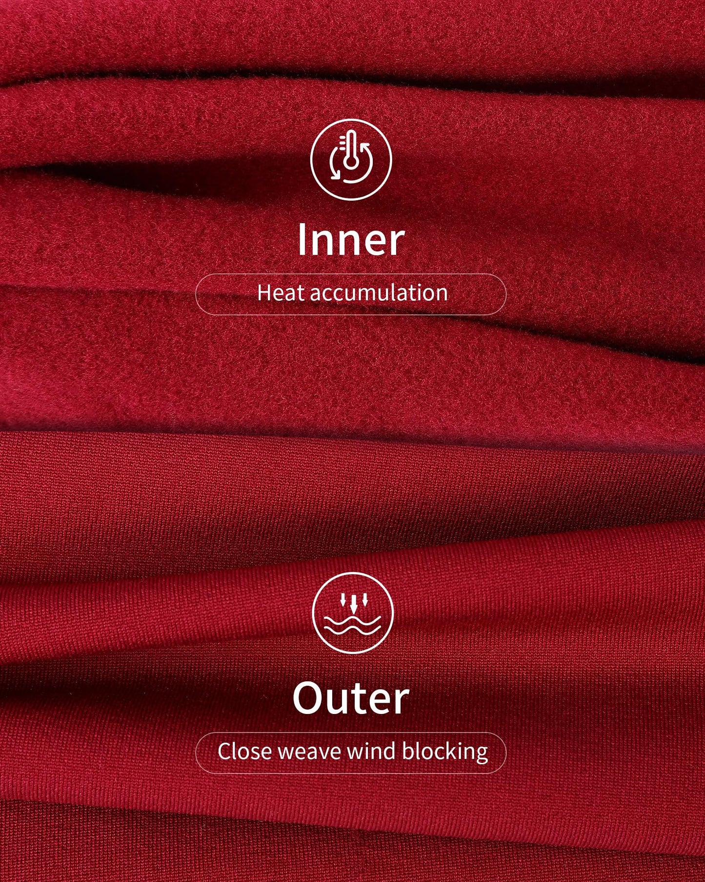 WEERTI Thermal Underwear for Women Long Johns with Fleece Lined, Base Layer Women Cold Weather Top Bottom Red